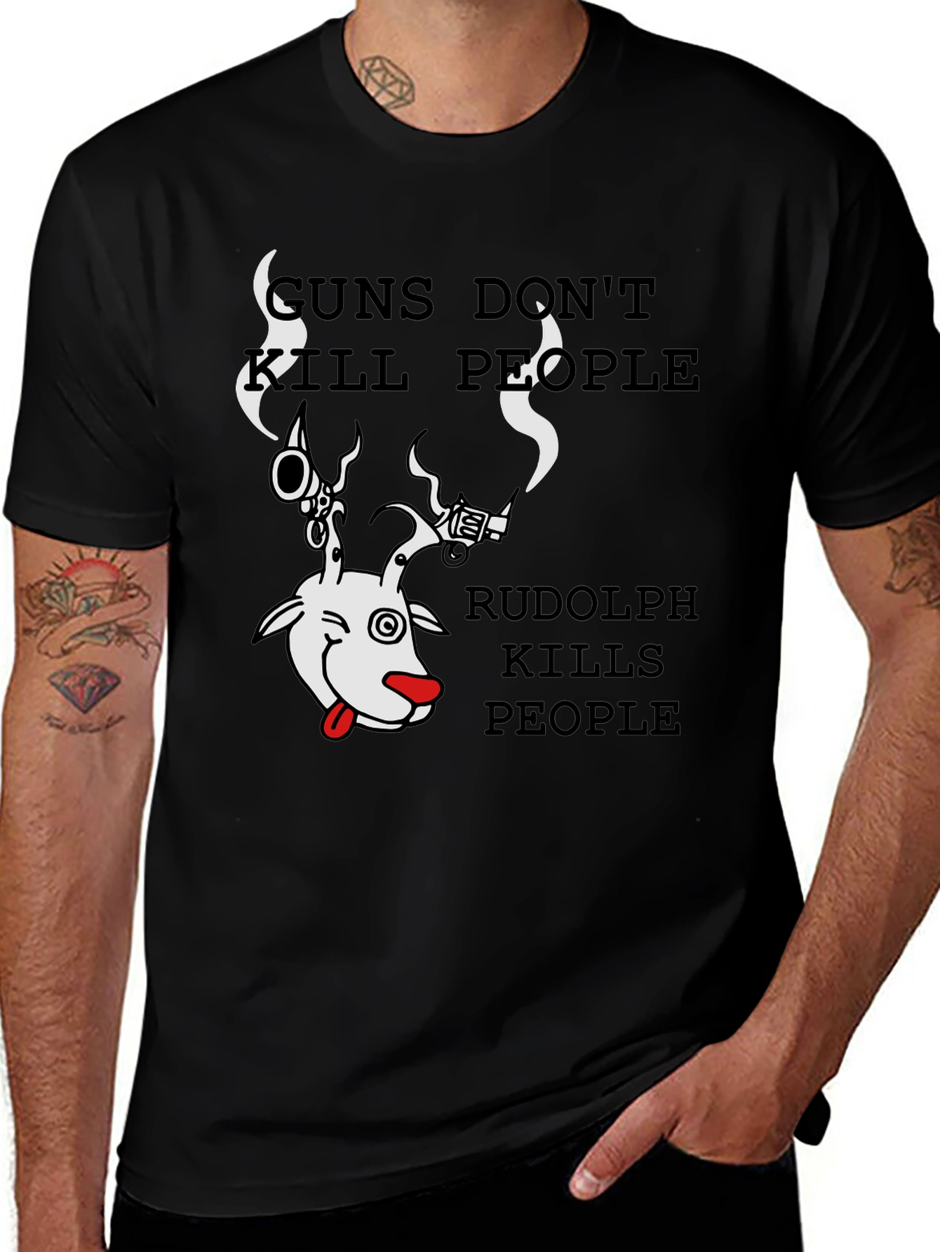 Variant 19 of Guns Don't Kill Rudolph Does Graphic Tee