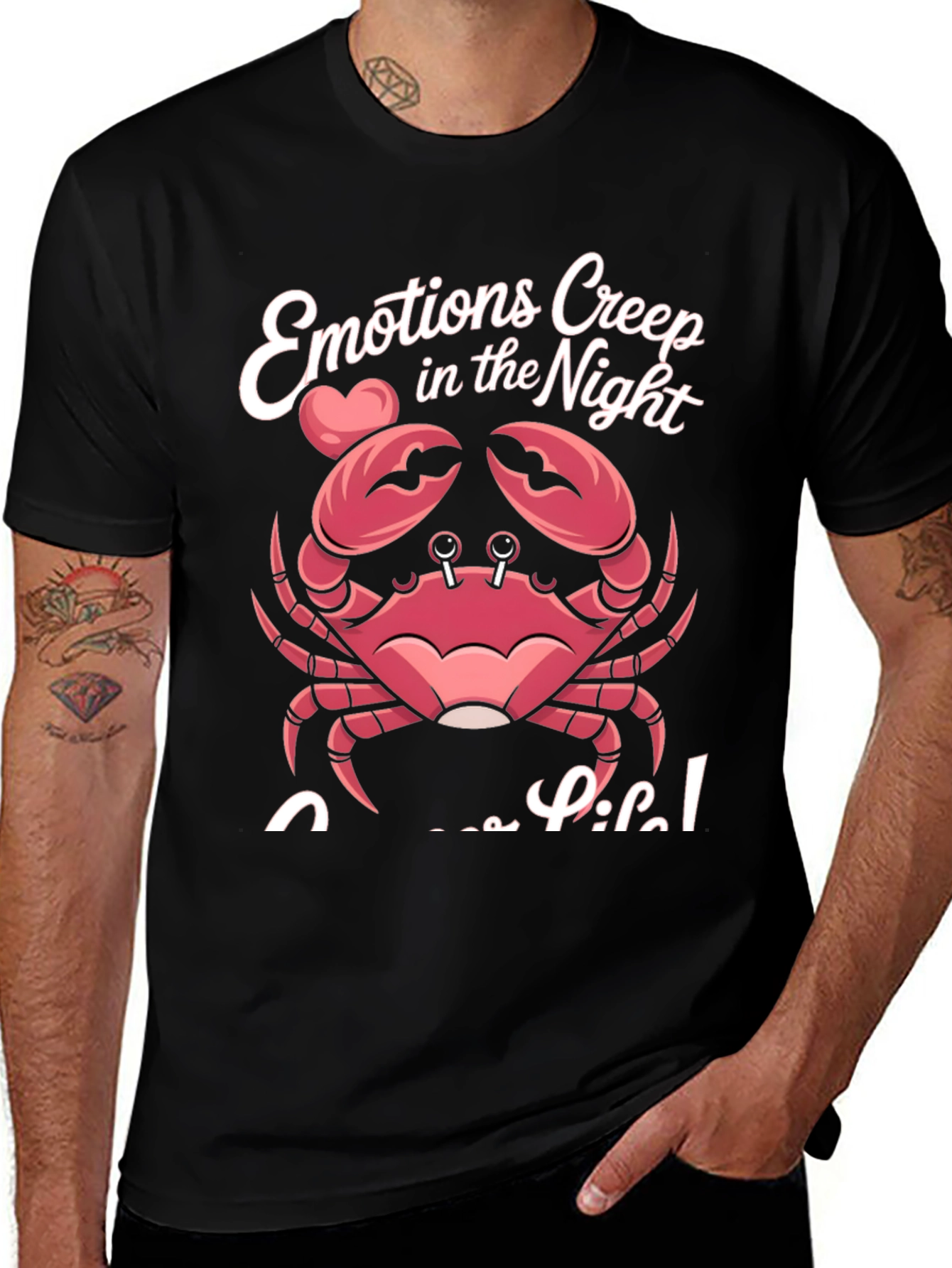 Variant 20 of Emotions Creep in the Night Crab Graphic T-Shirt