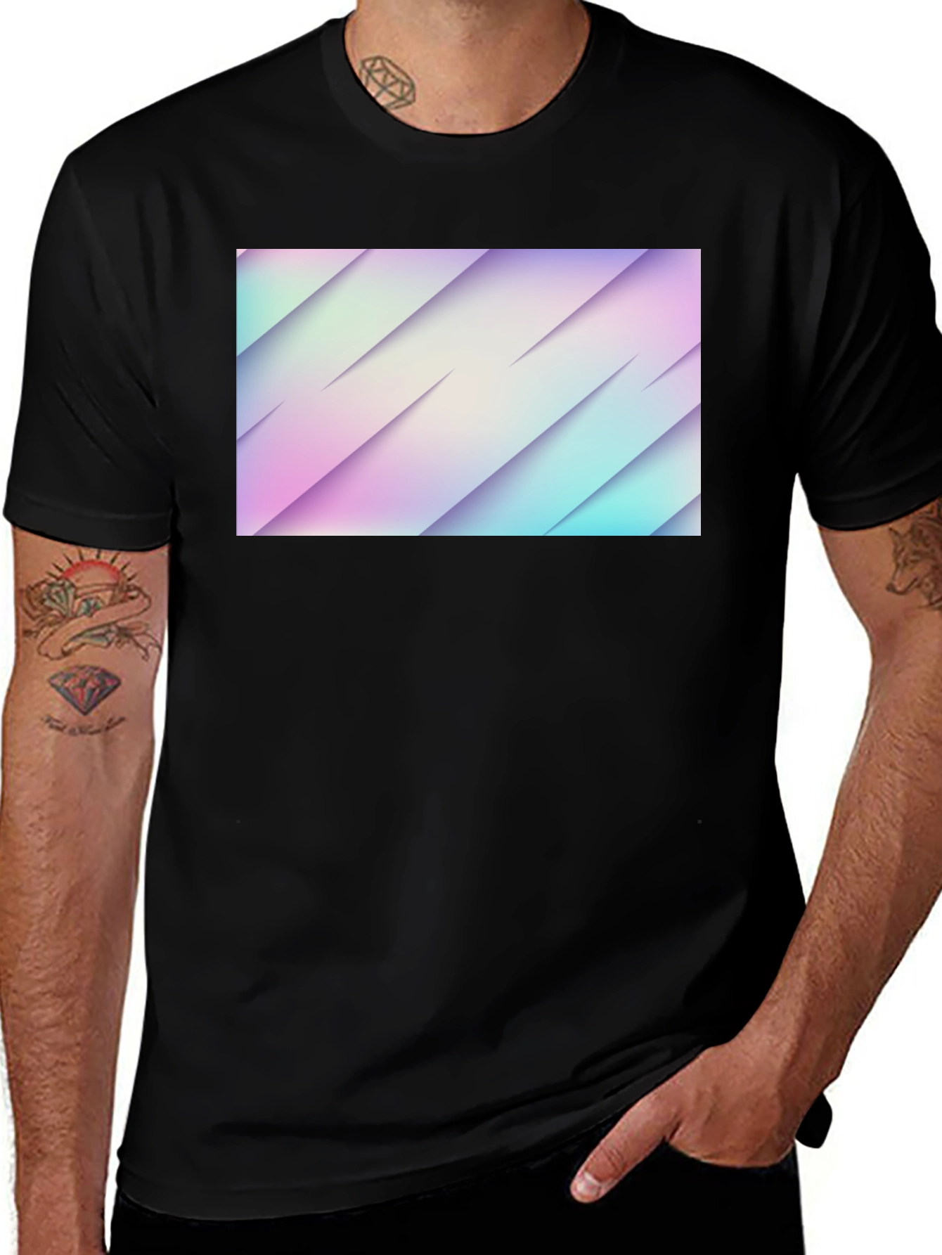 Variant 6 of Abstract Black Graphic Tee - Modern Design