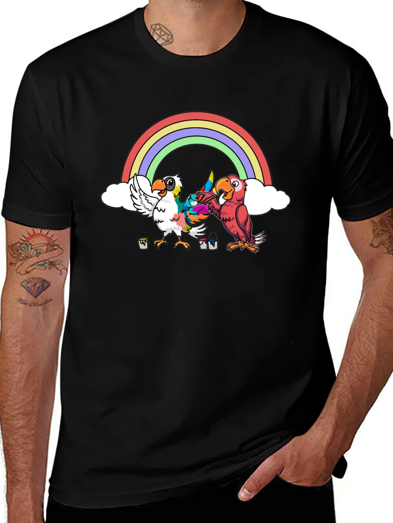 Variant 22 of Rainbow Parrot Painter T-Shirt