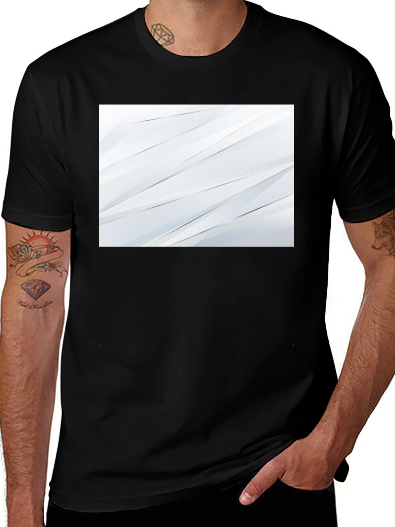 Variant 14 of Abstract Geometric Pattern Black T-Shirt