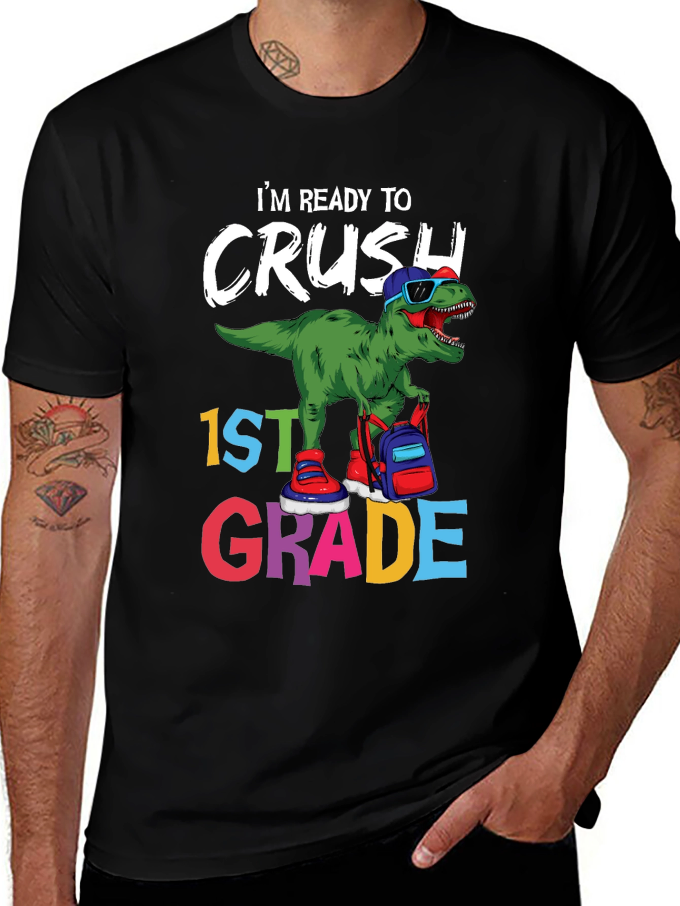 Variant 8 of Ready to Crush 1st Grade Dinosaur T-Shirt