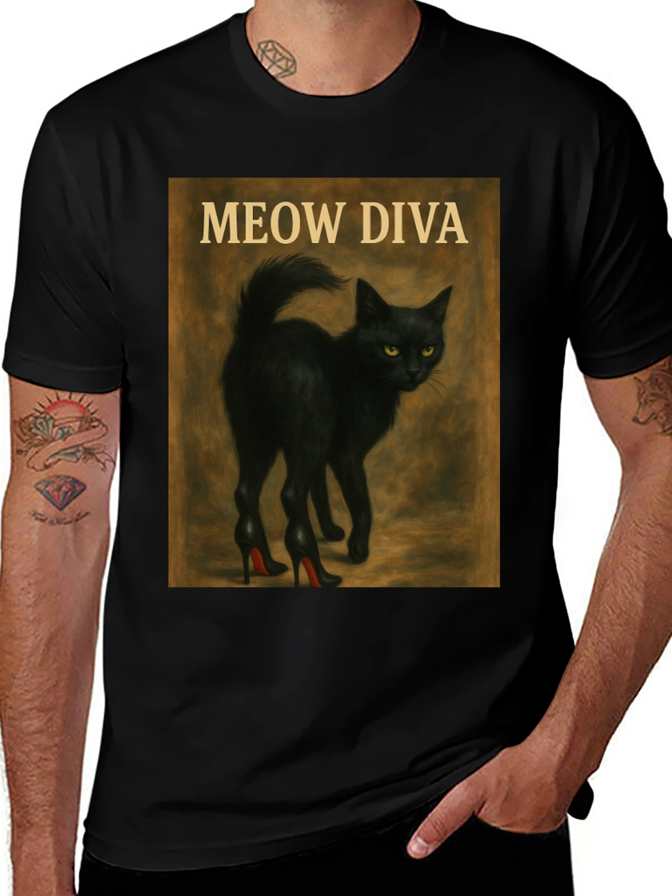 Variant 15 of Meow Diva Black Cat T-Shirt