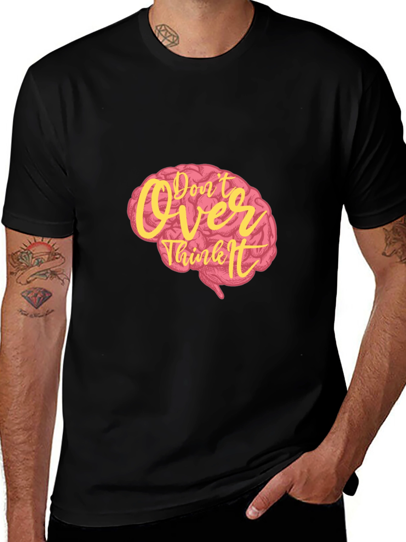 Variant 17 of Don't Overthink It Graphic Tee - Black