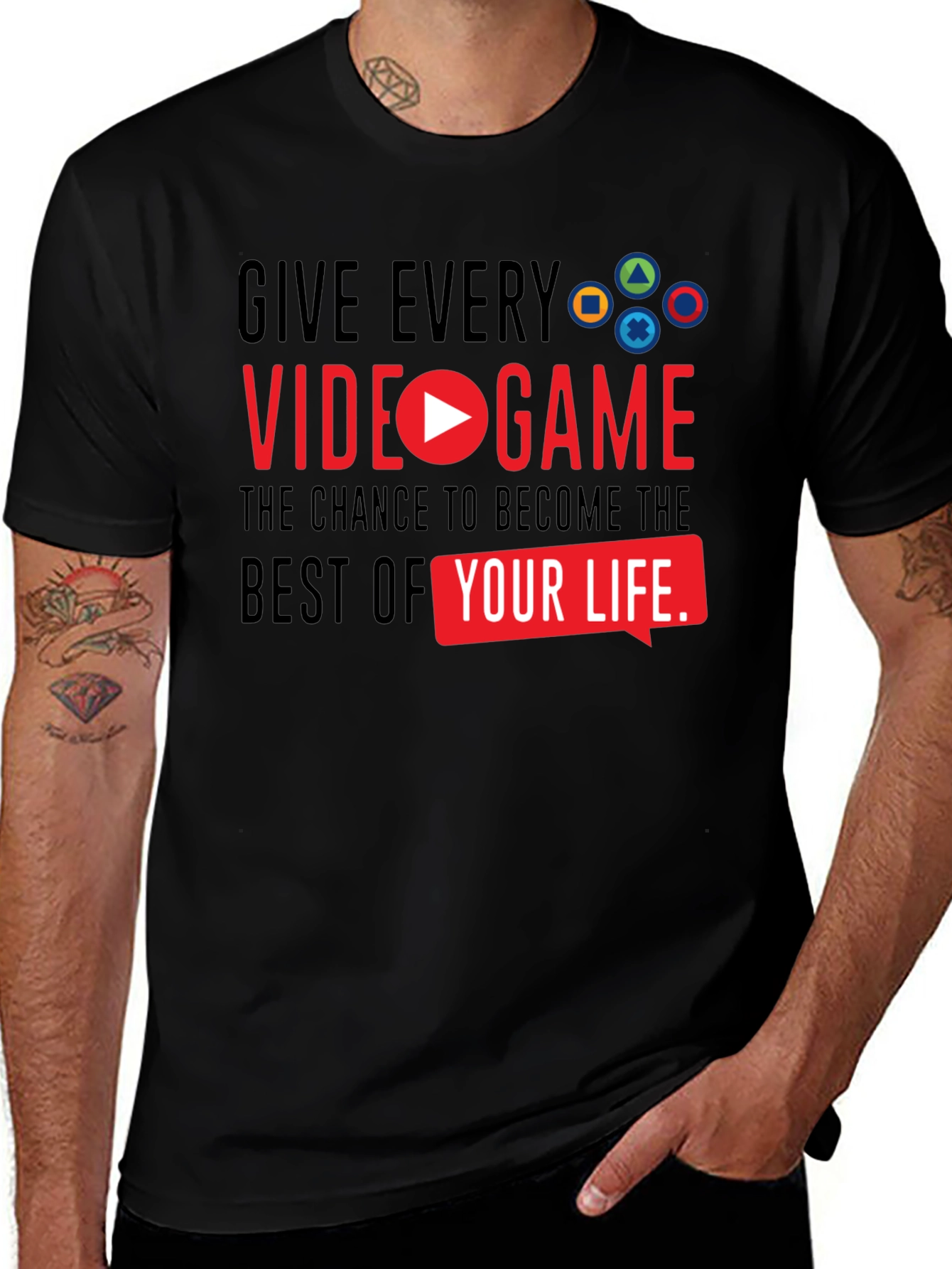 Variant 2 of Gamer's Choice: Video Game Life Black T-Shirt