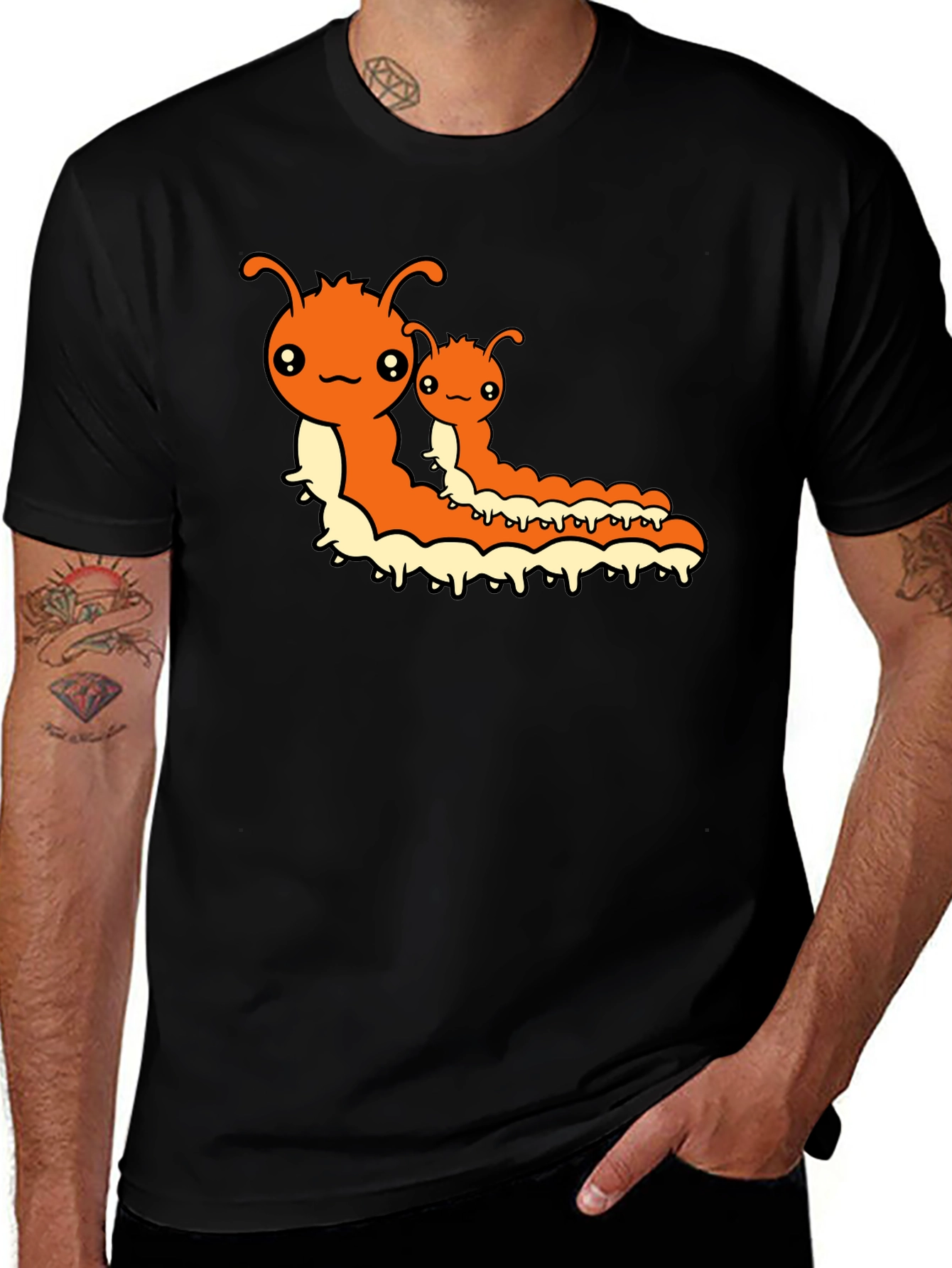 Variant 30 of Cute Cartoon Caterpillar Graphic T-Shirt