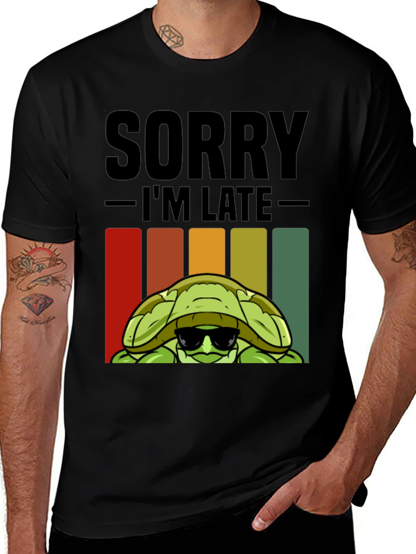 Variant 9 of Sorry I'm Late Turtle Graphic T-Shirt