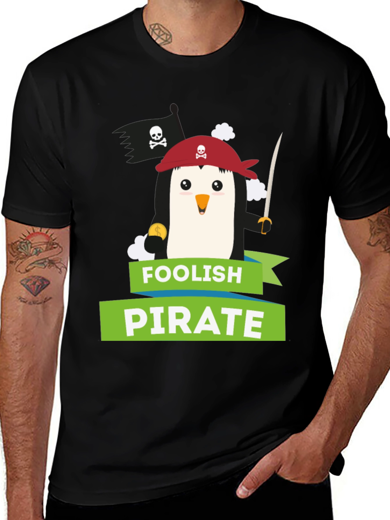 Variant 10 of Foolish Pirate Penguin T-Shirt