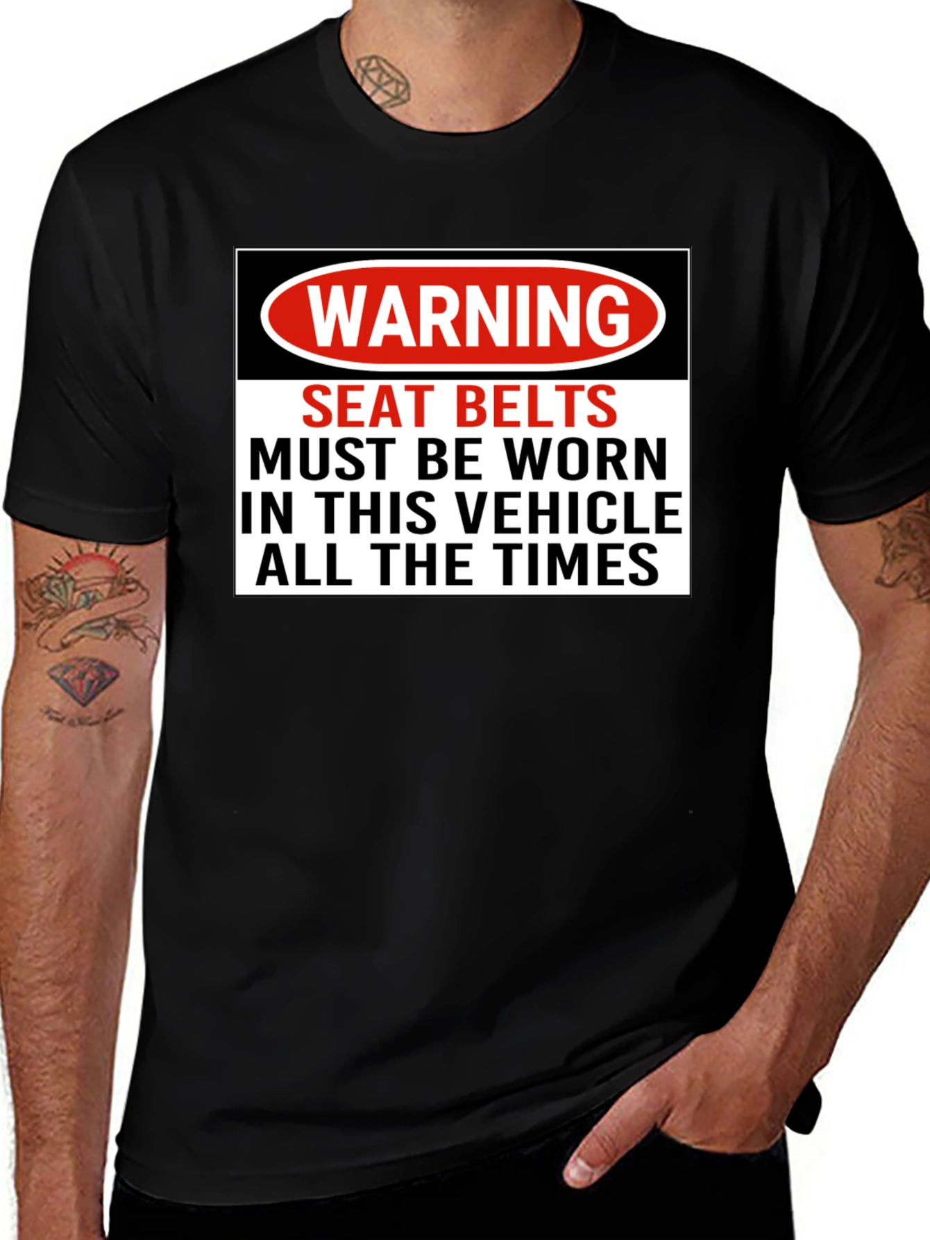 Variant 10 of Warning Seat Belts T-Shirt