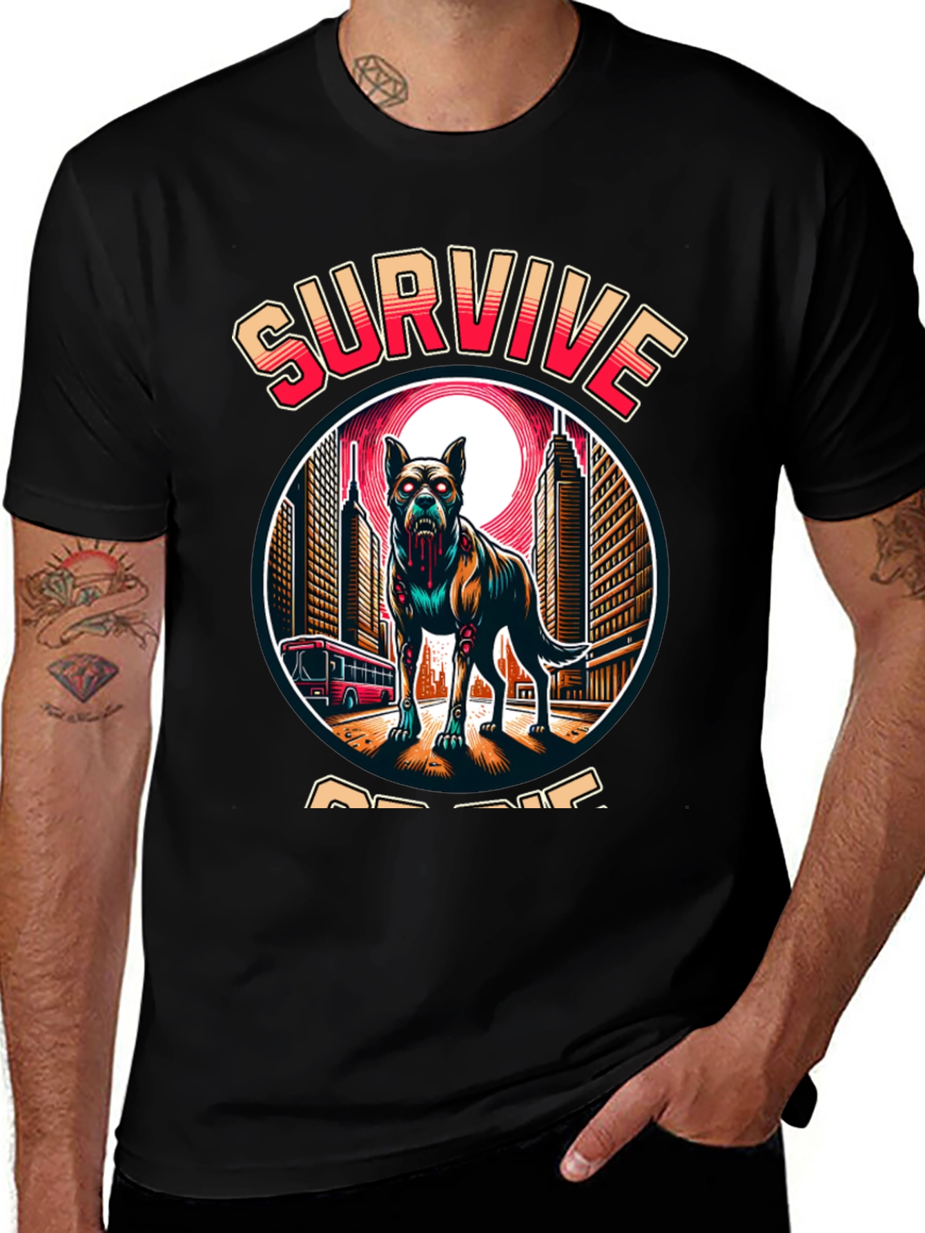 Variant 7 of Survive Zombie Dog T-Shirt