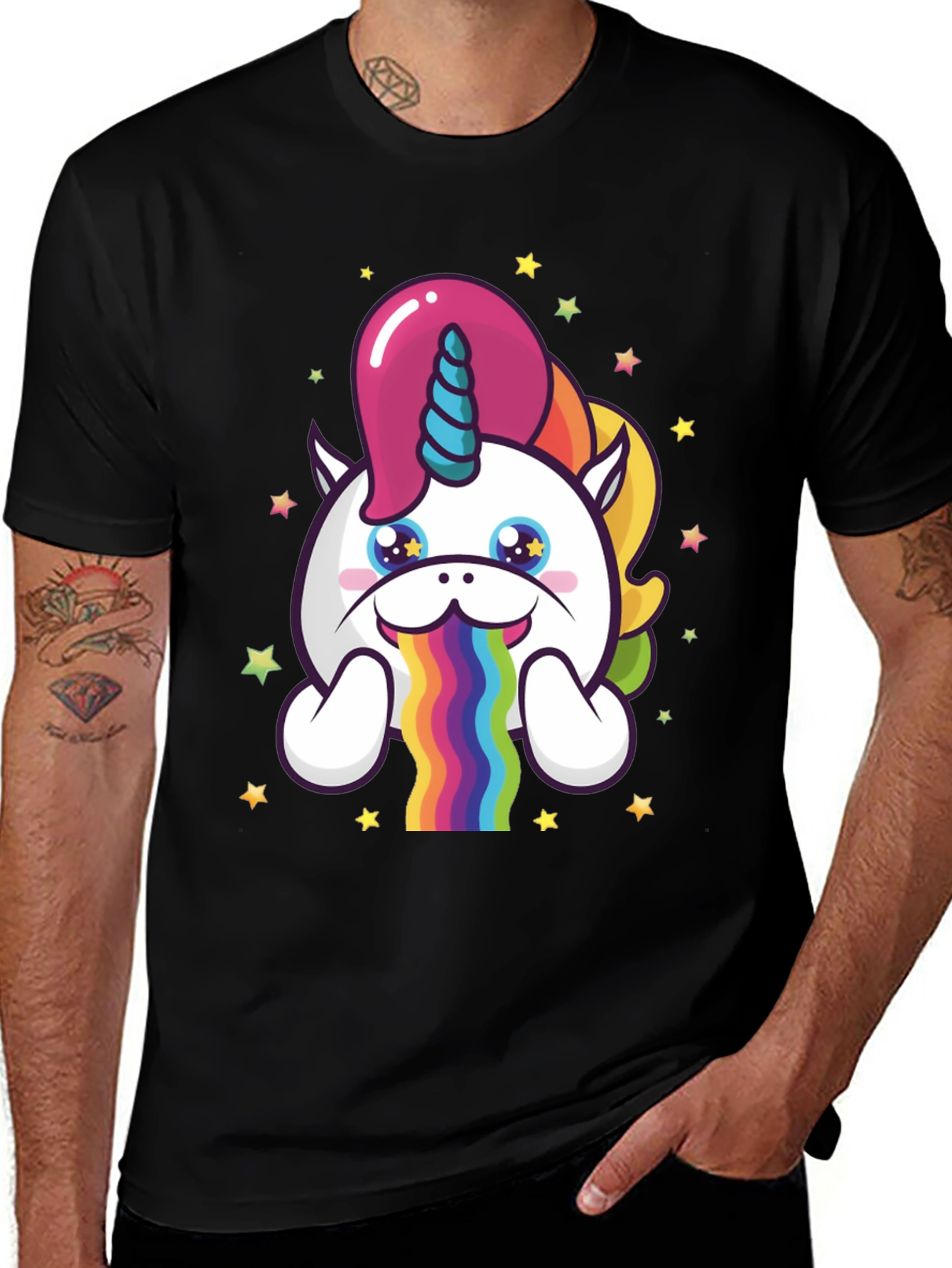 Variant 11 of Unicorn Rainbow Puke Graphic Tee