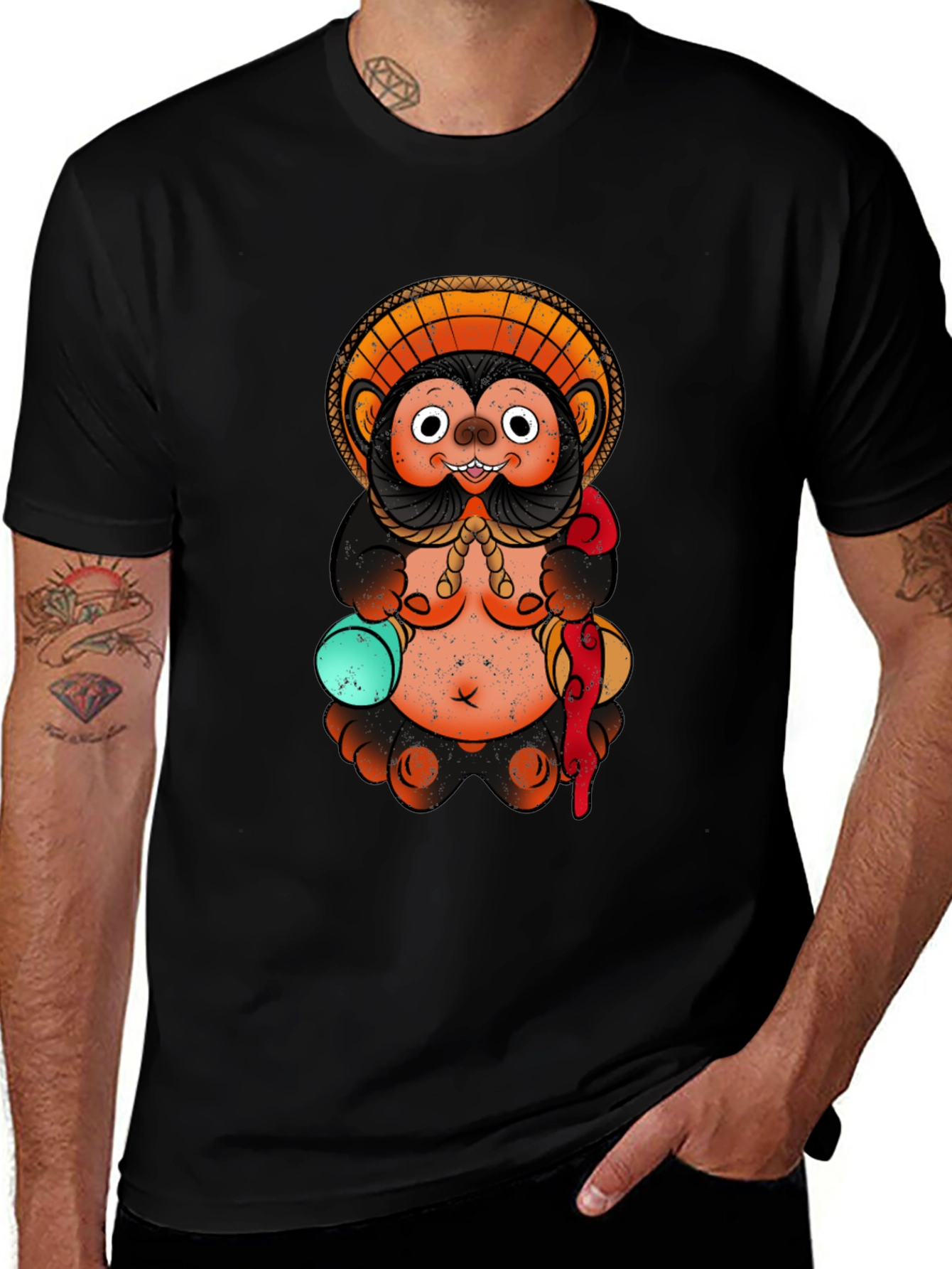Variant 30 of Tanuki T-Shirt - Japanese Folklore Design