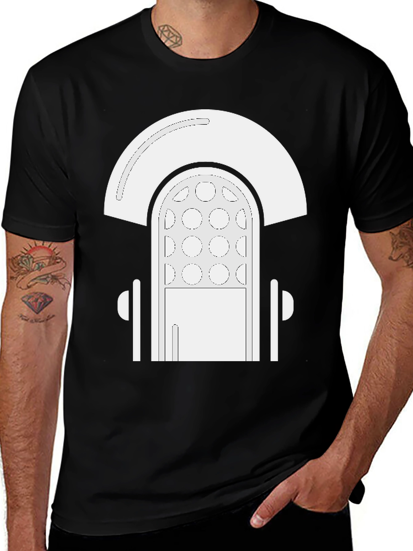 Variant 5 of Retro Jukebox Graphic Tee - Black