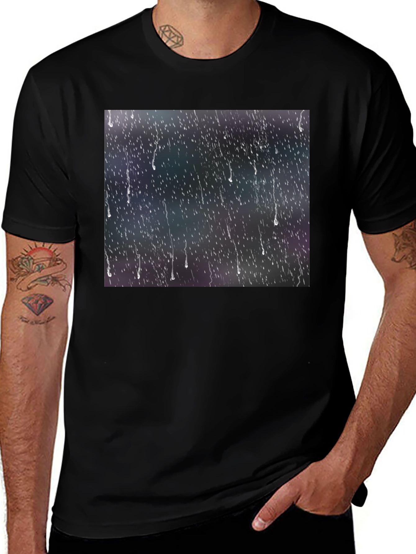 Variant 6 of Rain Effect Black T-Shirt