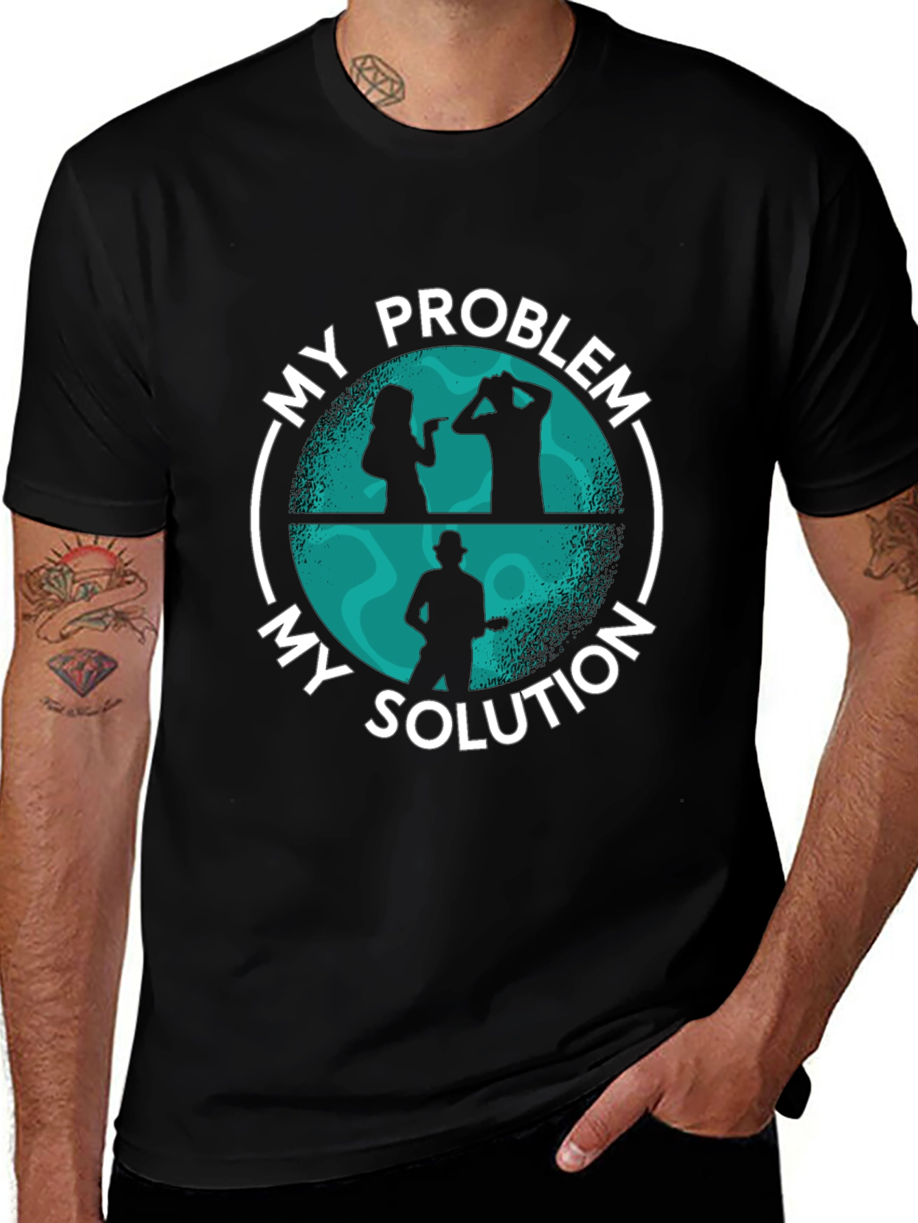 Black My Problem My Solution Graphic T-Shirt main image