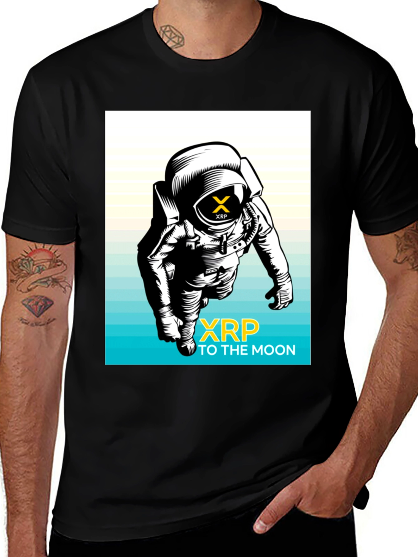 Variant 19 of XRP to the Moon Black T-Shirt