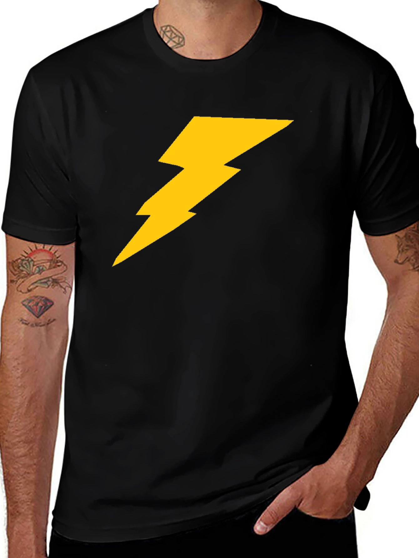 Variant 24 of Lightning Bolt Graphic Tee - Black