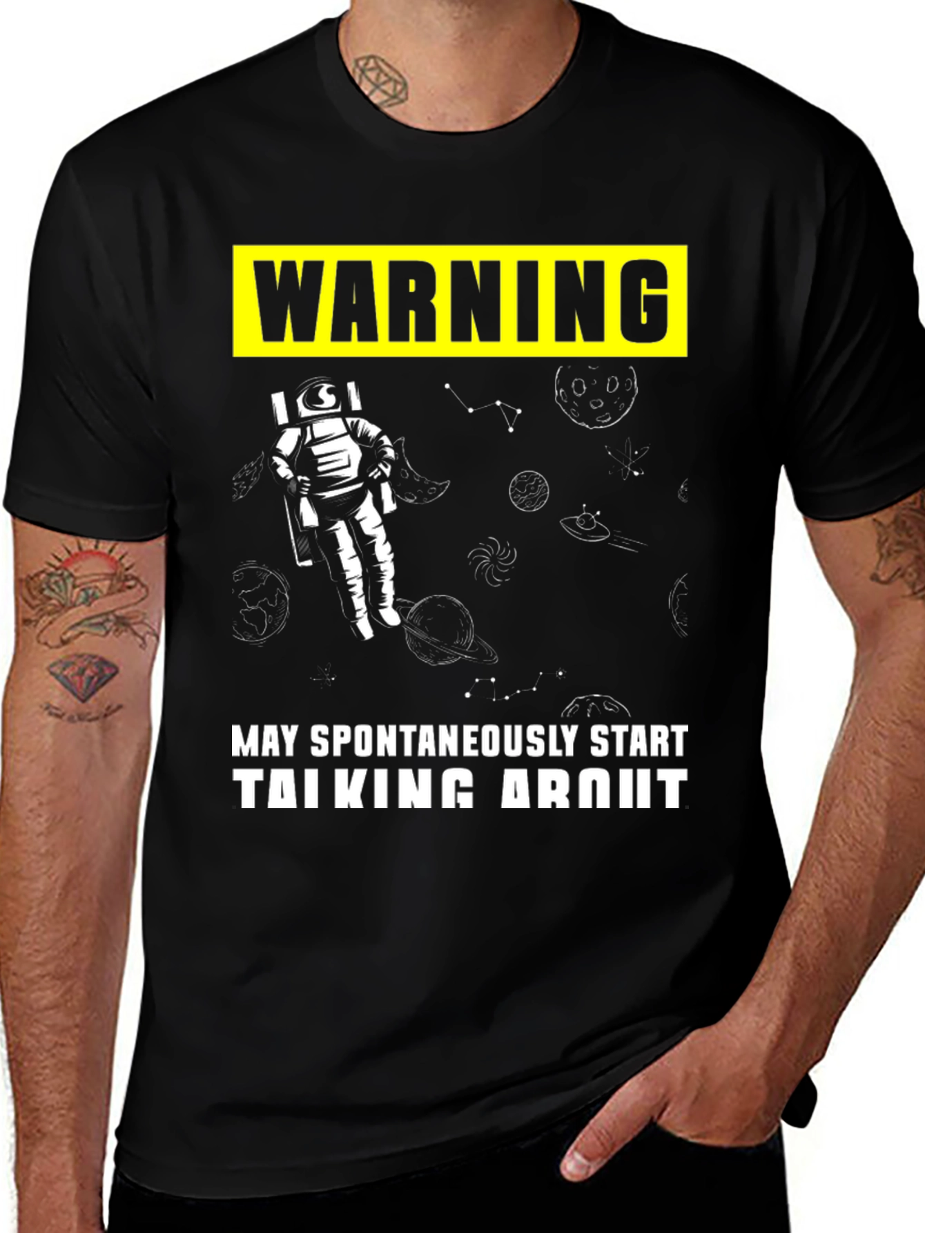 Variant 9 of Warning Astronaut T-Shirt