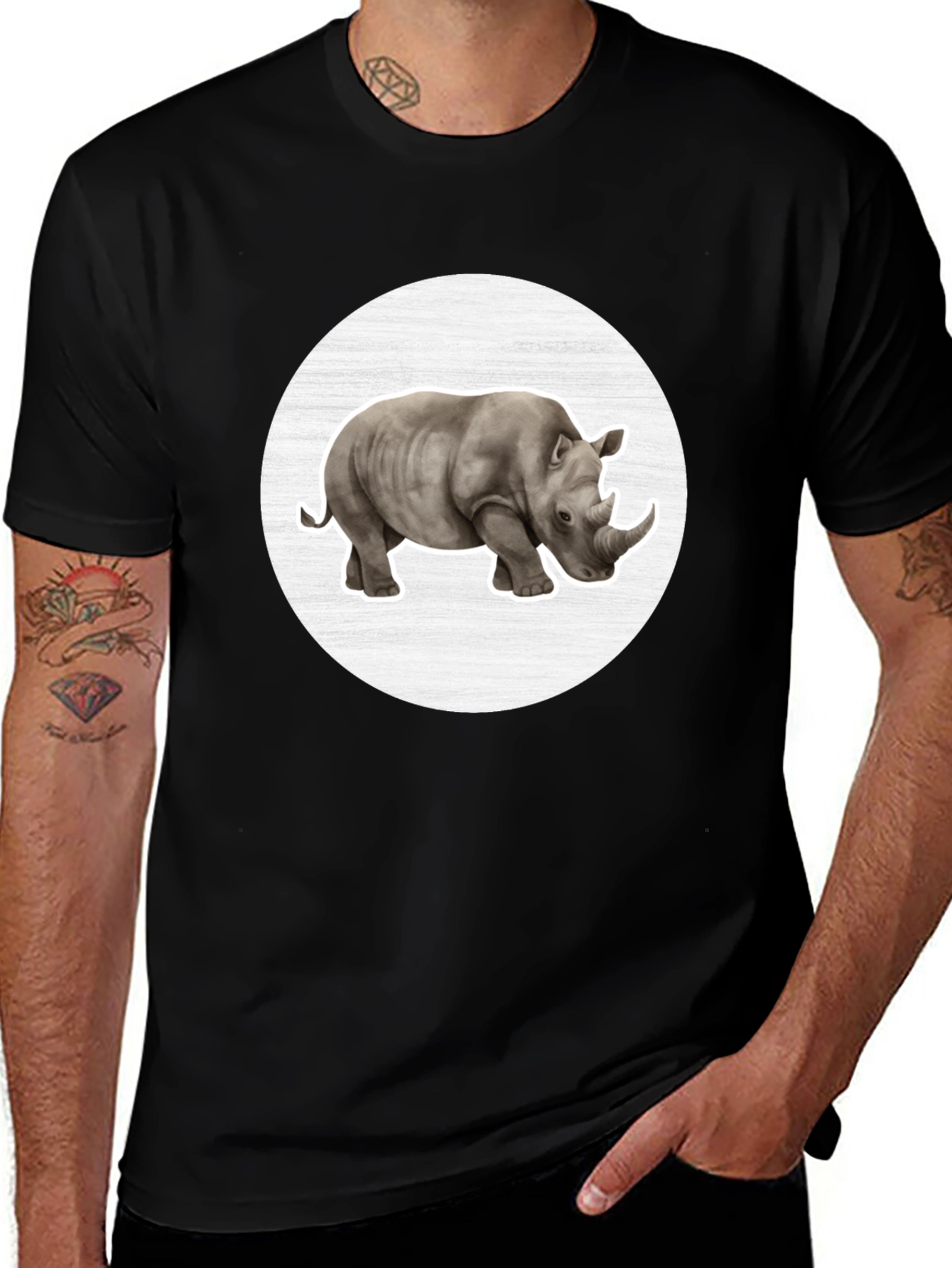 Variant 11 of Rhinoceros Graphic Tee - Stylish Comfort