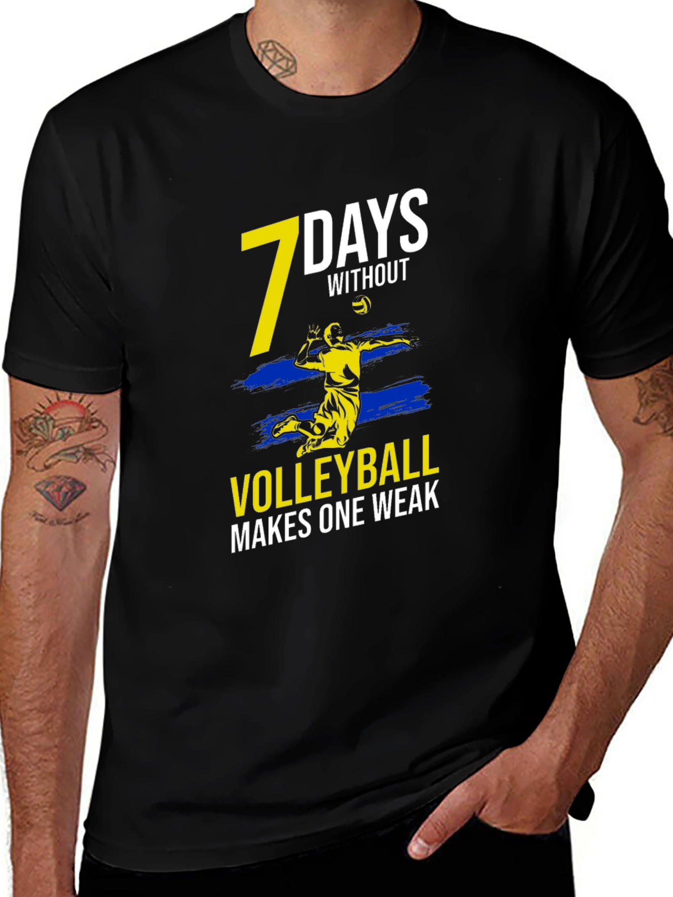 Variant 23 of Volleyball T-Shirt - "7 Days Without Volleyball Makes One Weak"