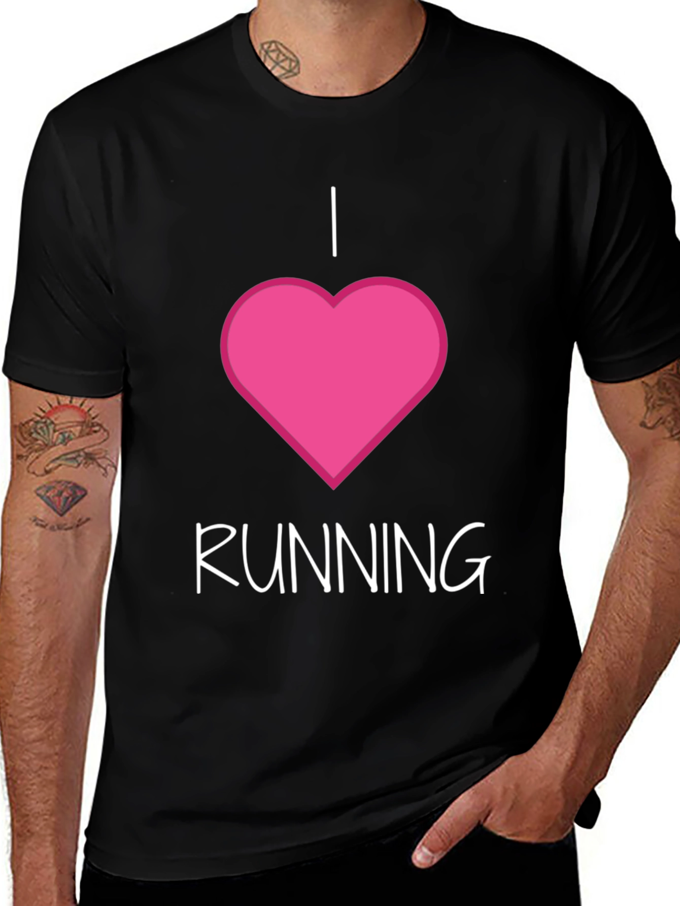 Variant 28 of I Love Running Black T-Shirt
