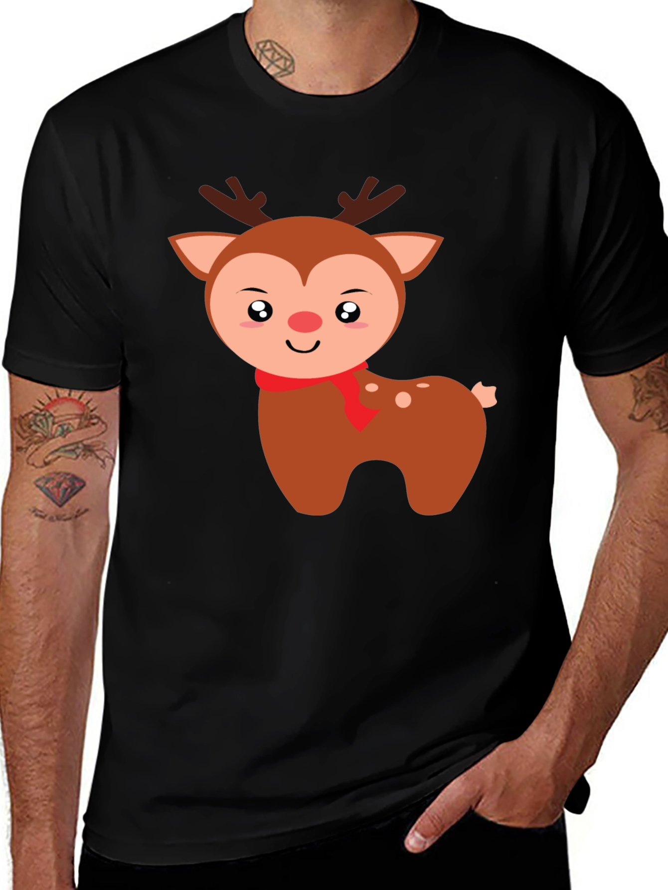 Variant 26 of Cute Cartoon Deer Graphic Tee