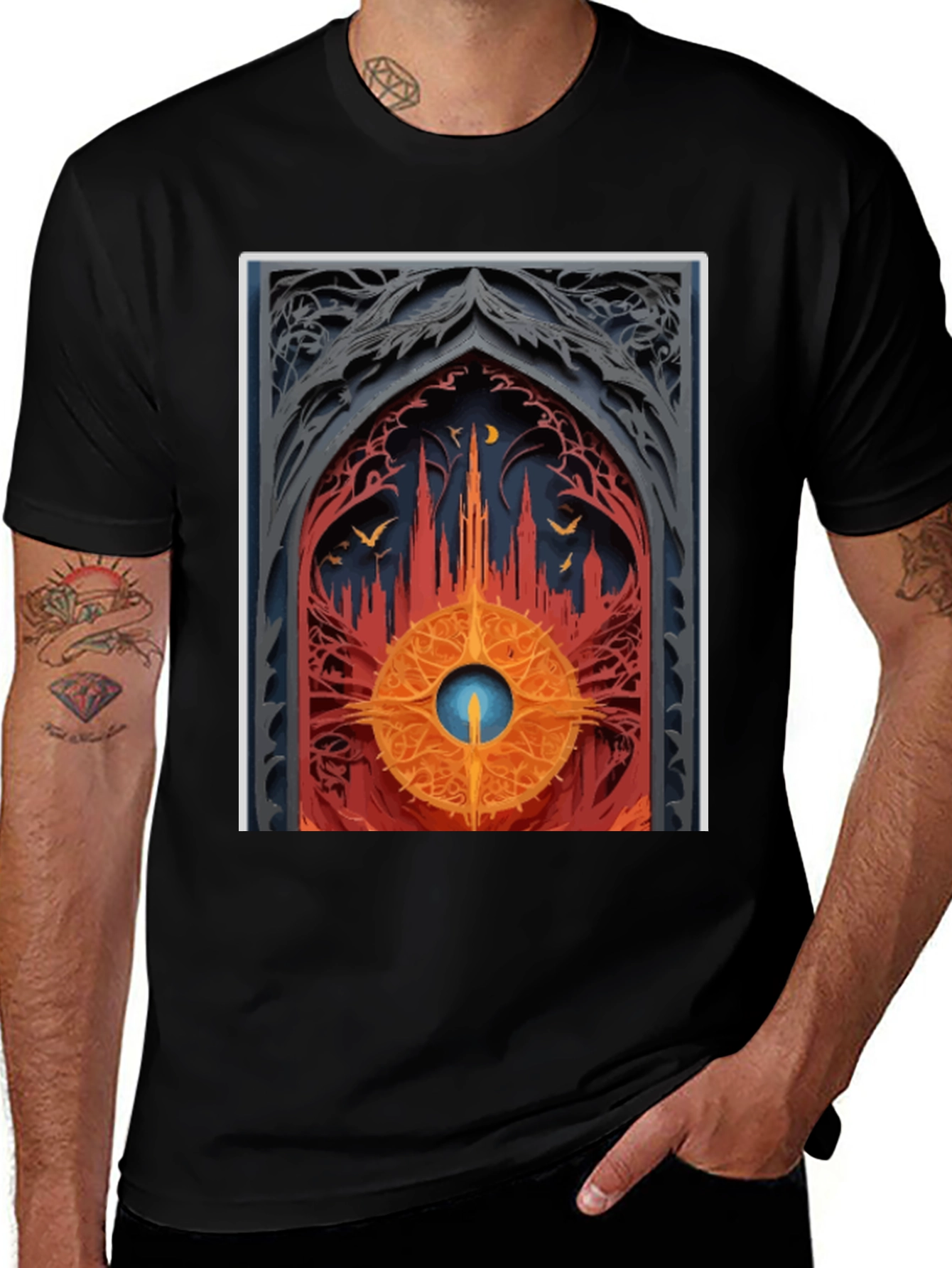 Variant 15 of Gothic Archway Graphic Tee - Unique Artistic Design