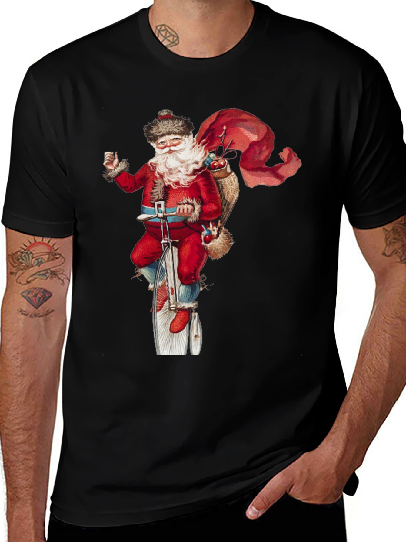 Santa on a Unicycle T-Shirt