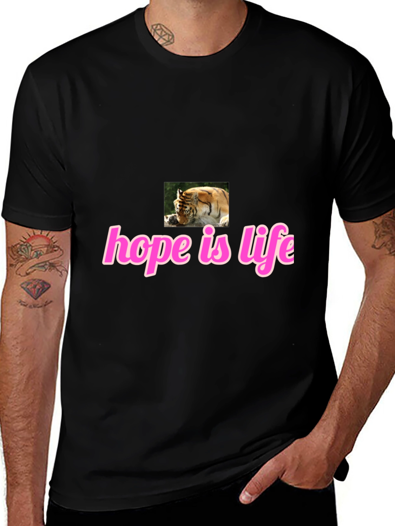 Variant 2 of Hope Is Life Tiger Graphic Tee - Black