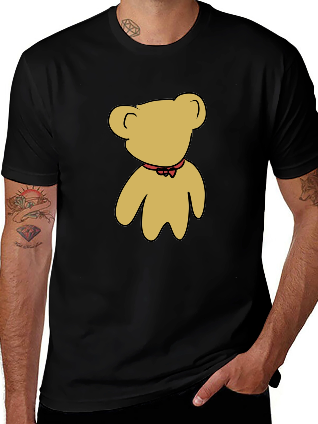 Variant 15 of Black T-Shirt with Teddy Bear Graphic