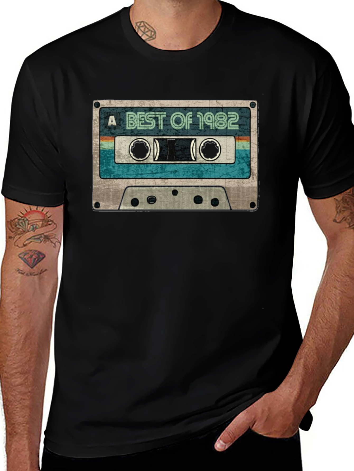 Variant 9 of Retro "Best of 1982" Cassette Tape T-Shirt