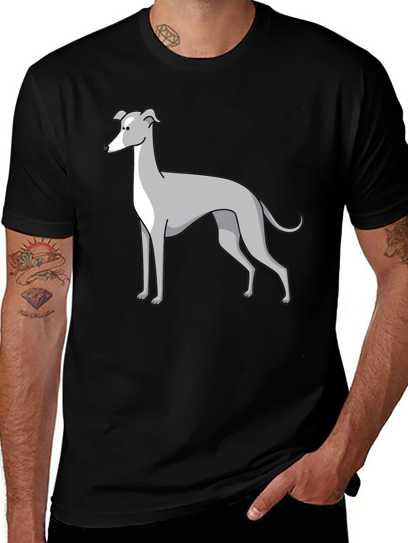 Variant 28 of Greyhound Graphic Tee - Black Cotton T-Shirt