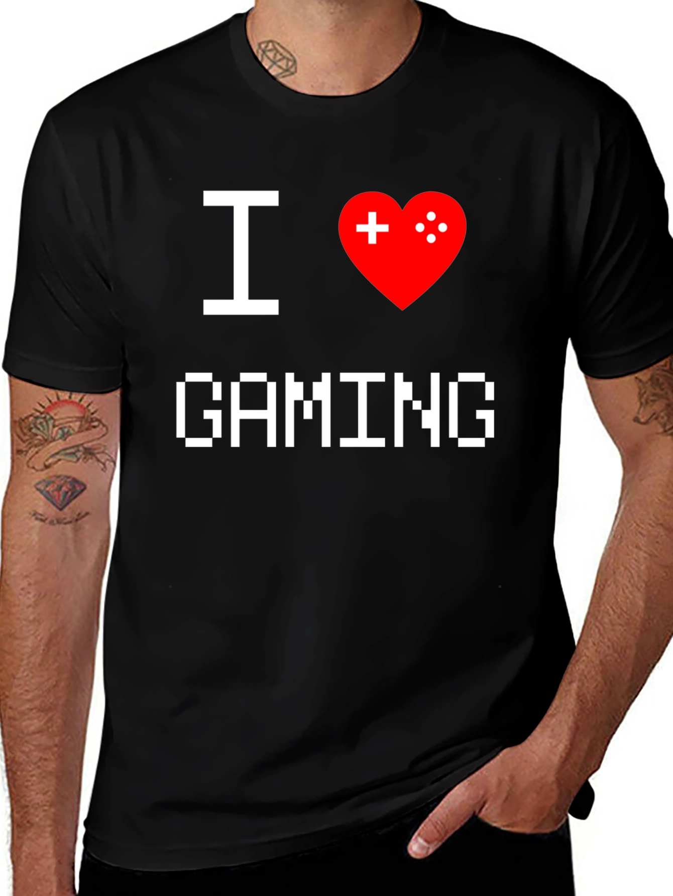 Variant 23 of I Love Gaming T-Shirt - Pixel Heart Gamer Tee