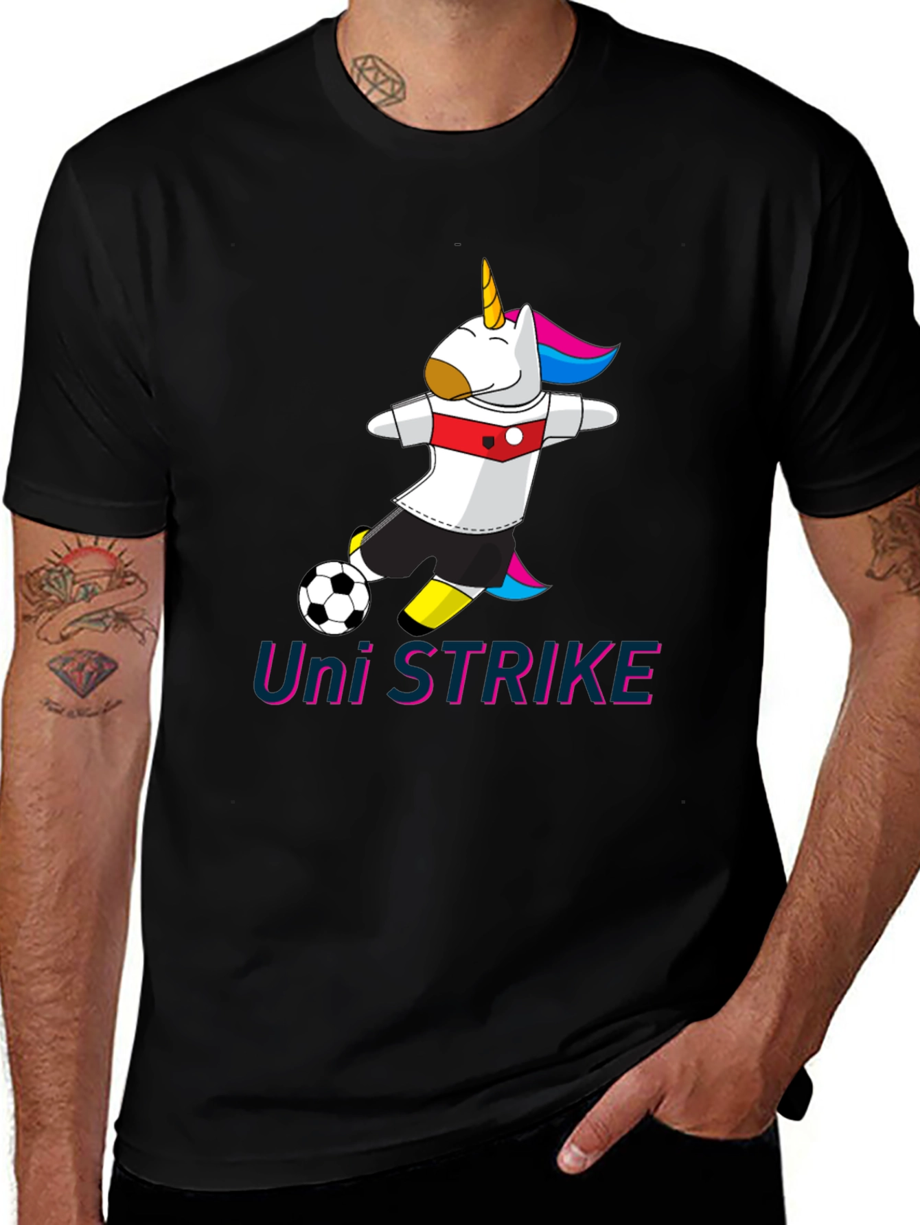 Black Uni Strike Soccer T-Shirt - Black Cotton Blend main image