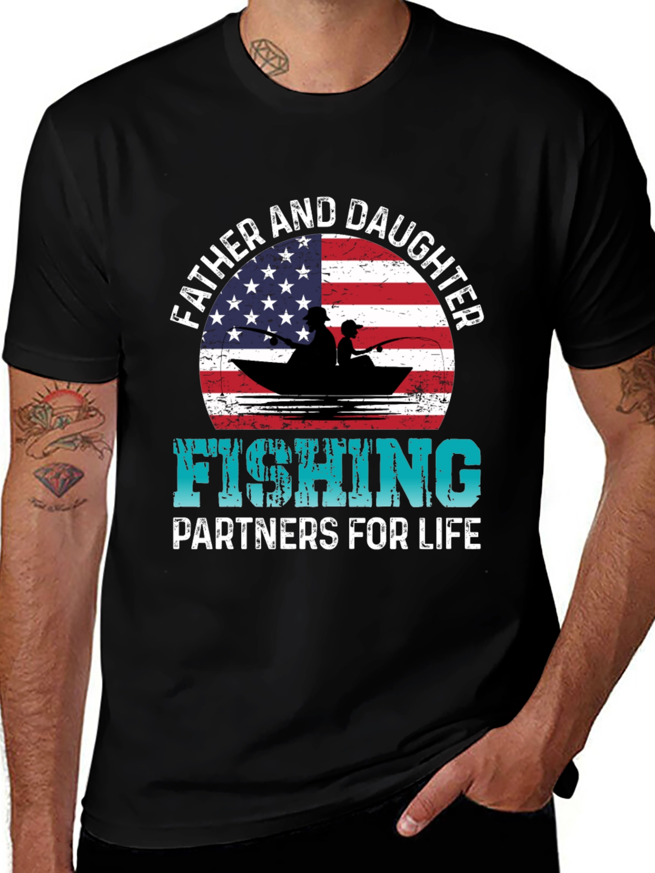 Variant 23 of Father & Daughter Fishing Partners T-Shirt