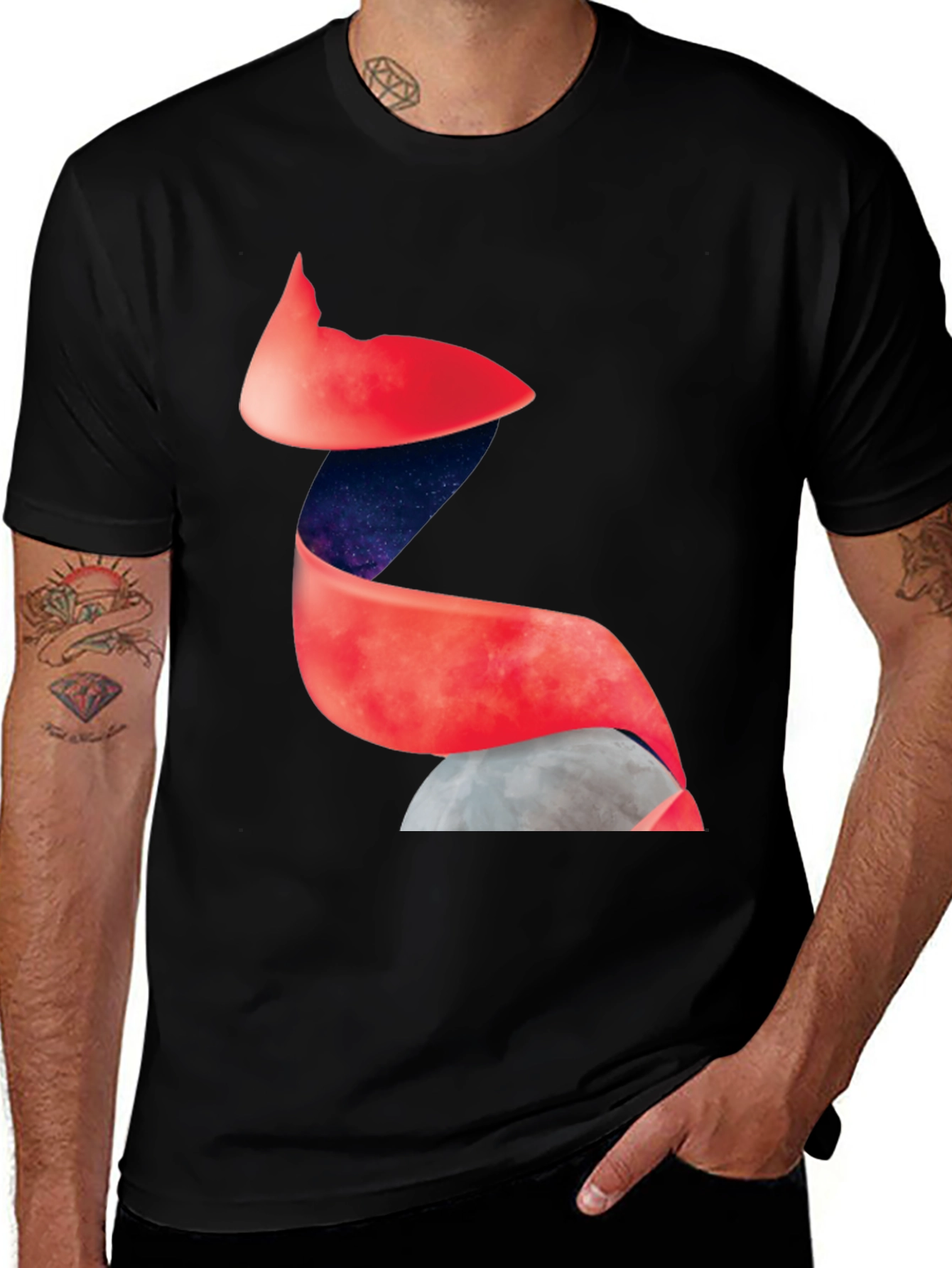 Variant 18 of Surreal Space Ribbon T-Shirt - Unique Graphic Tee