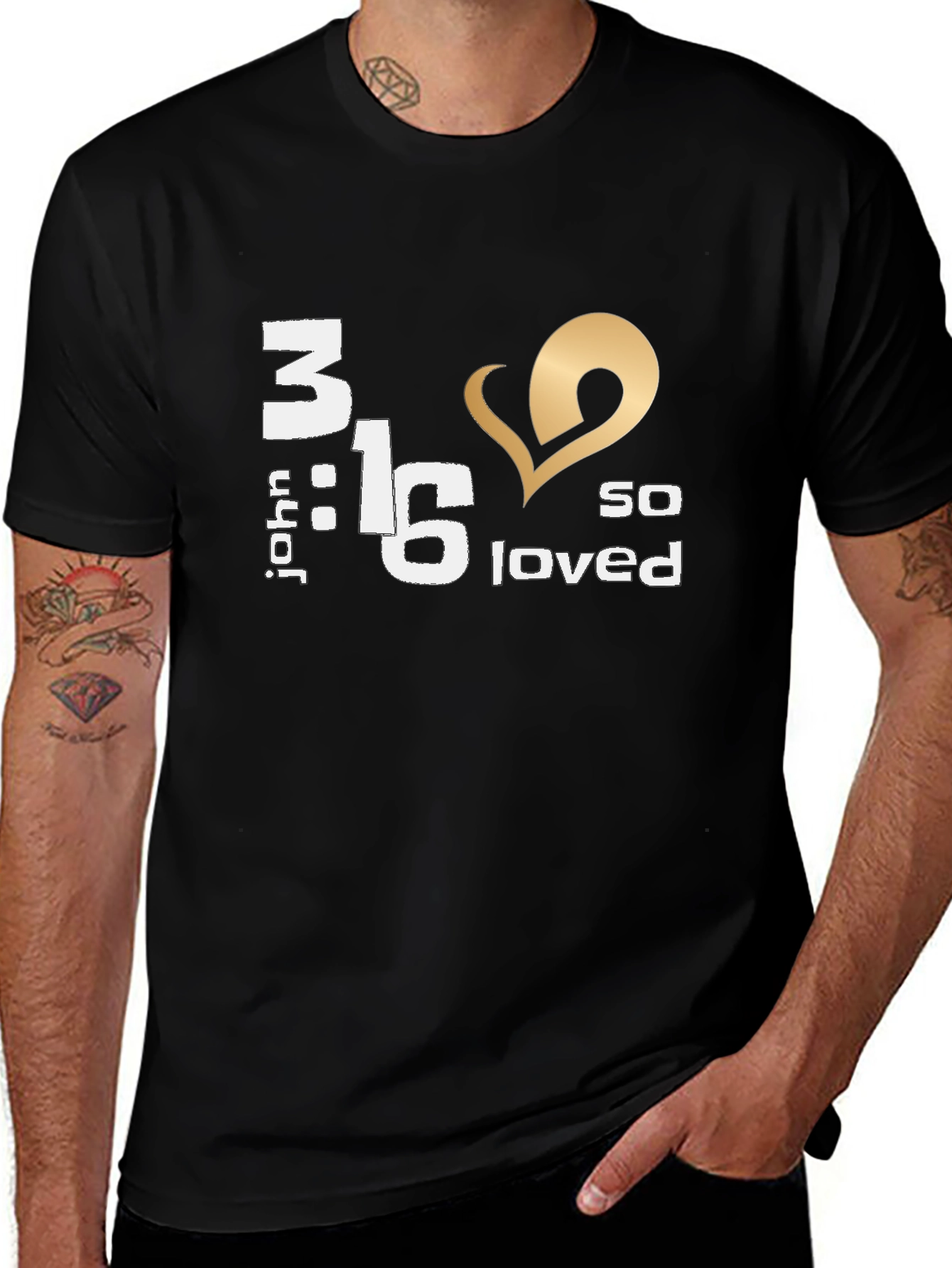Variant 13 of John 3:16 So Loved Graphic Tee