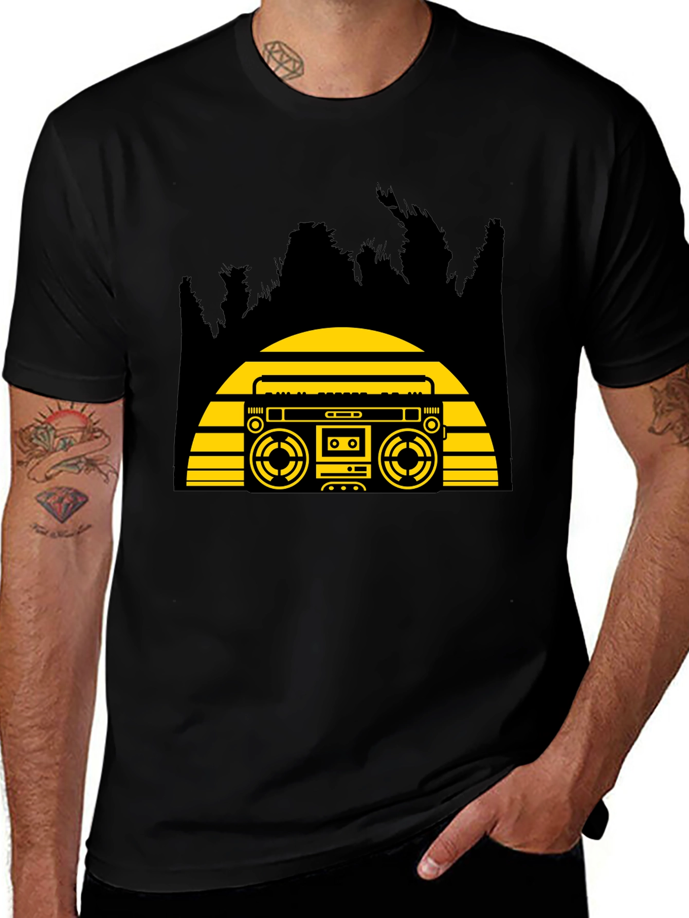 Variant 23 of Retro Boombox Graphic Tee - Vintage Music Lover T-Shirt