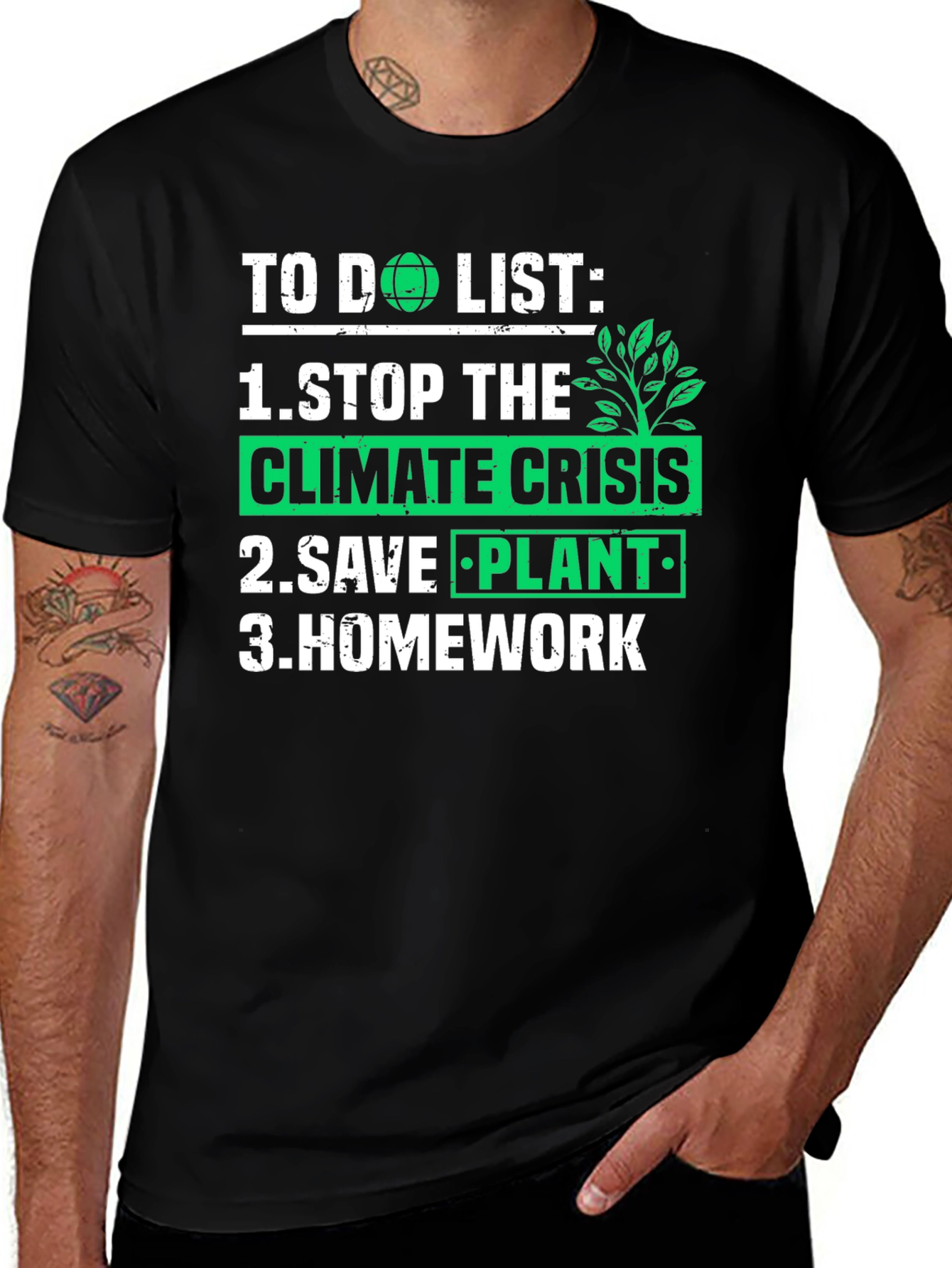 Variant 7 of Eco-Friendly 'To Do' List Graphic Tee