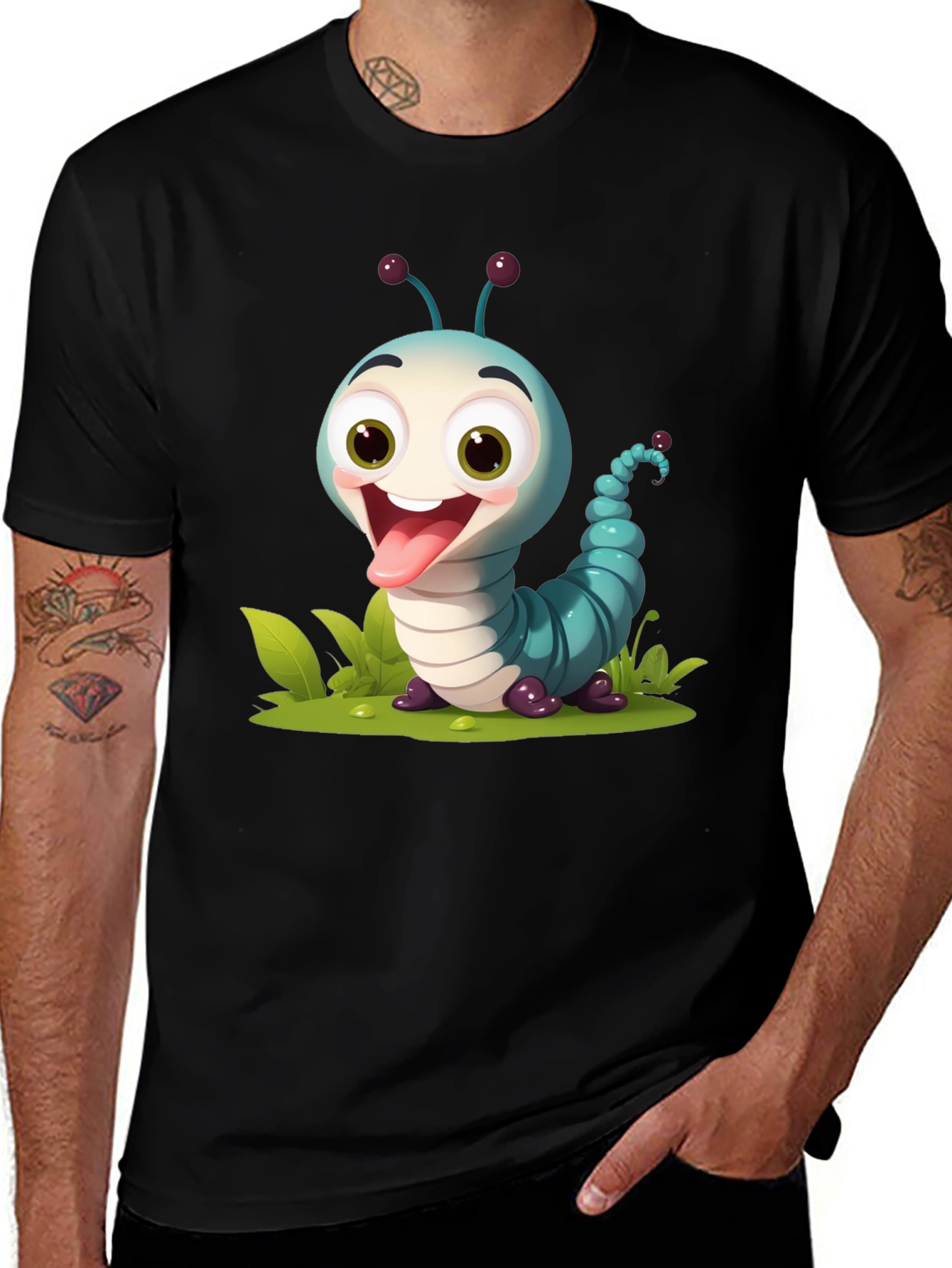 Variant 6 of Cartoon Caterpillar Graphic Tee