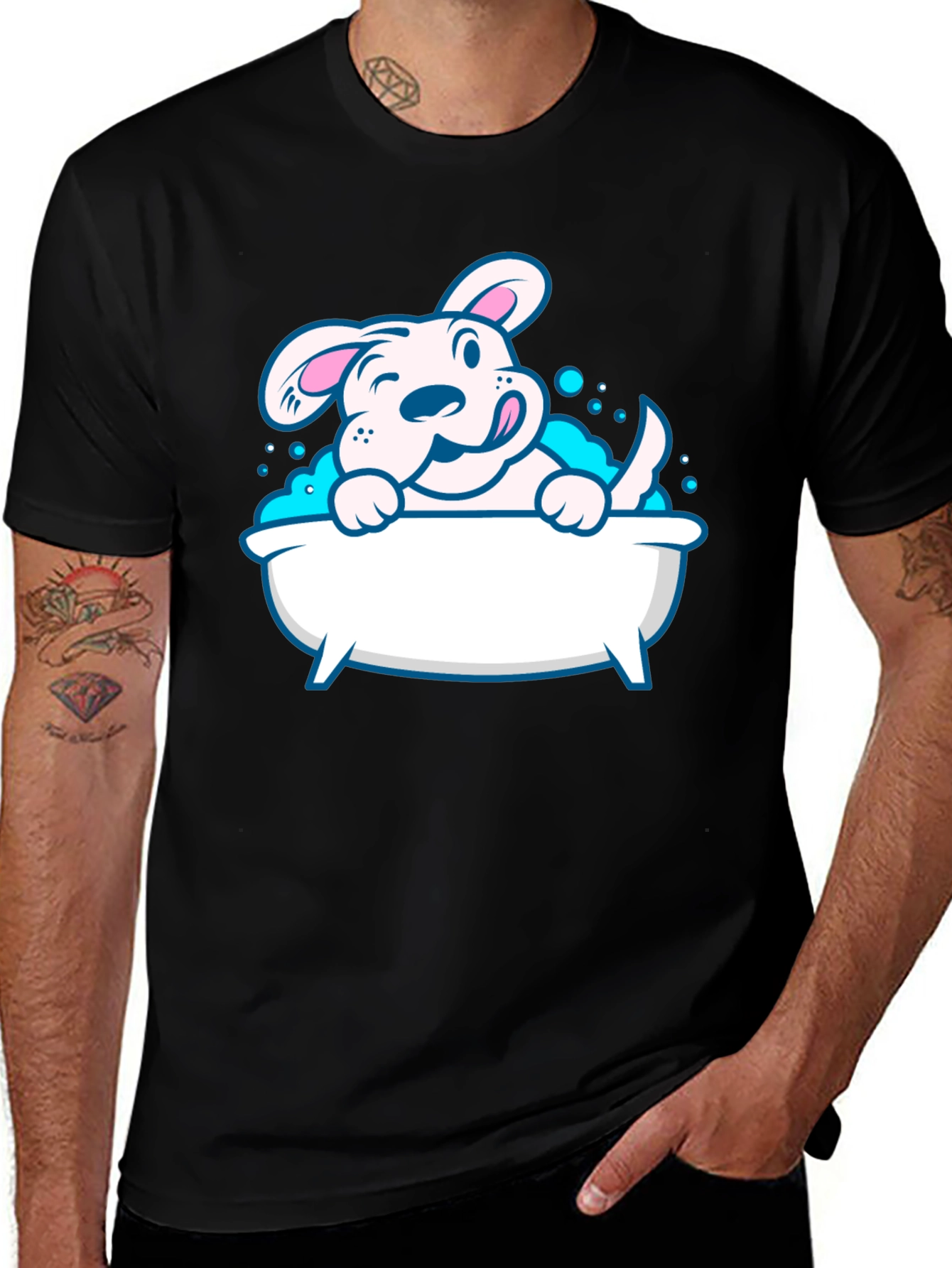 Variant 17 of Cute Dog in Tub Graphic Tee