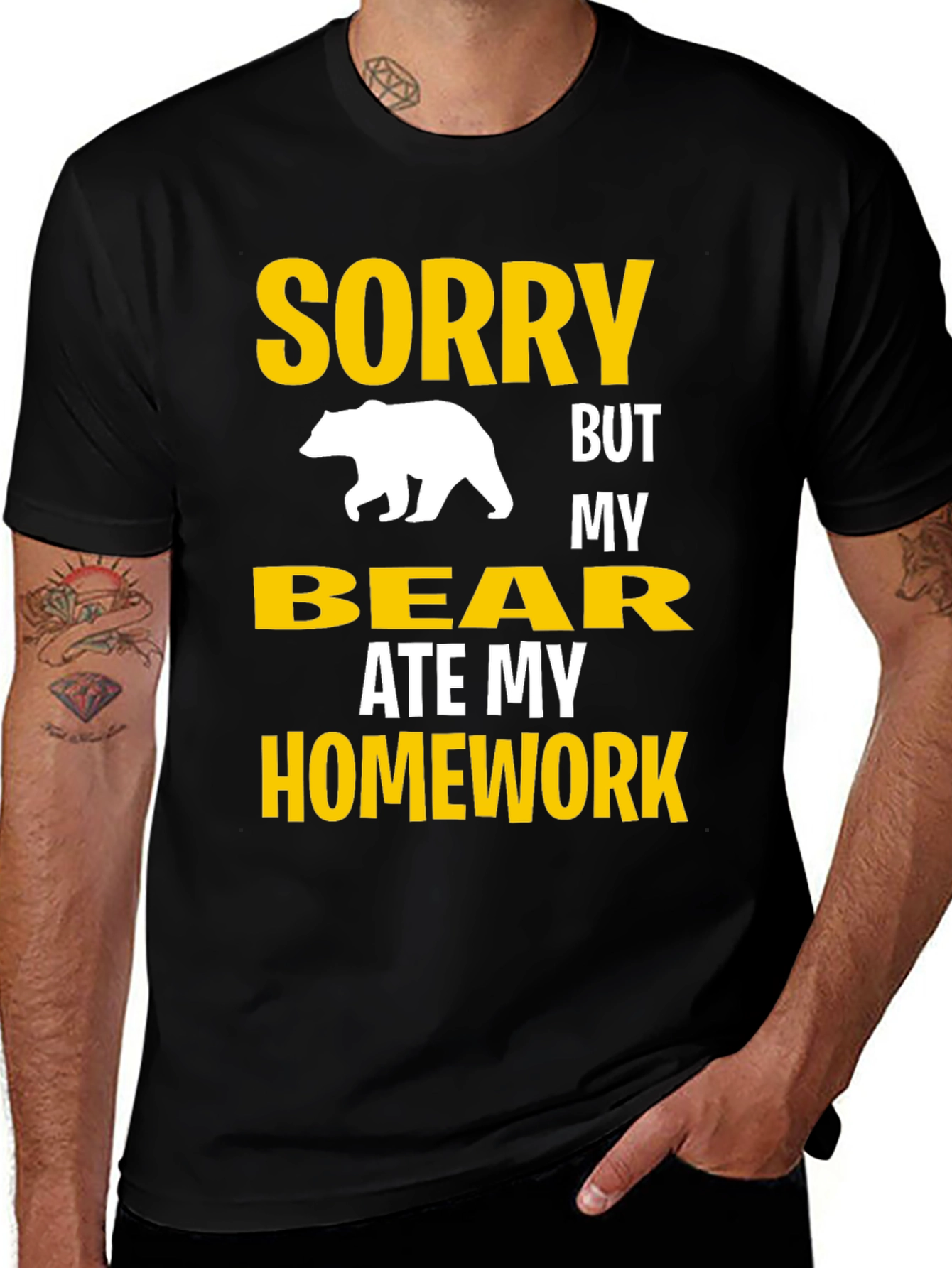 Variant 3 of Bear Ate My Homework Novelty Graphic Tee