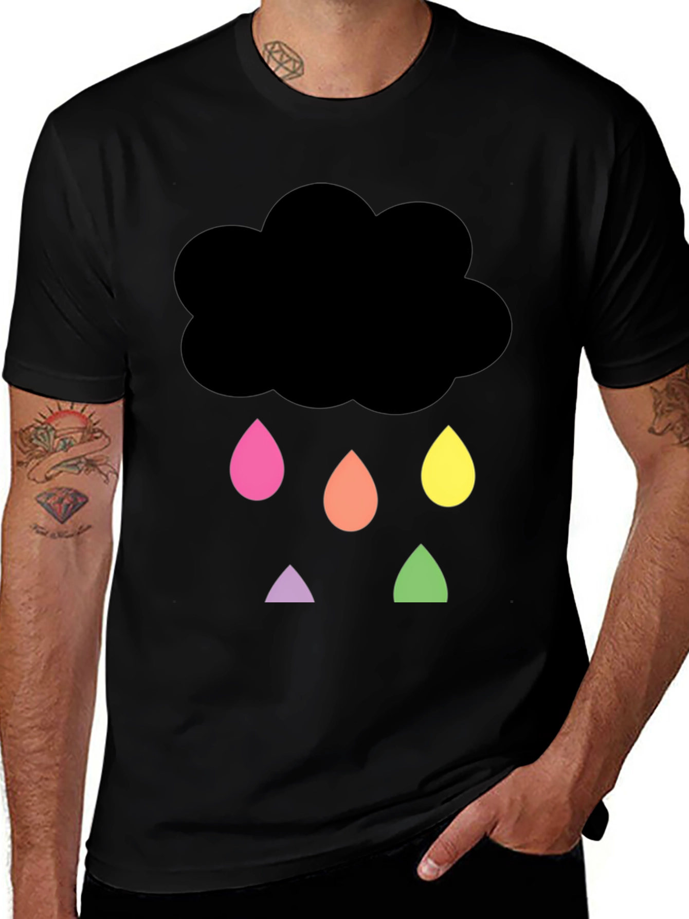 Variant 11 of Rainy Cloud Graphic Tee - Unisex Black T-Shirt