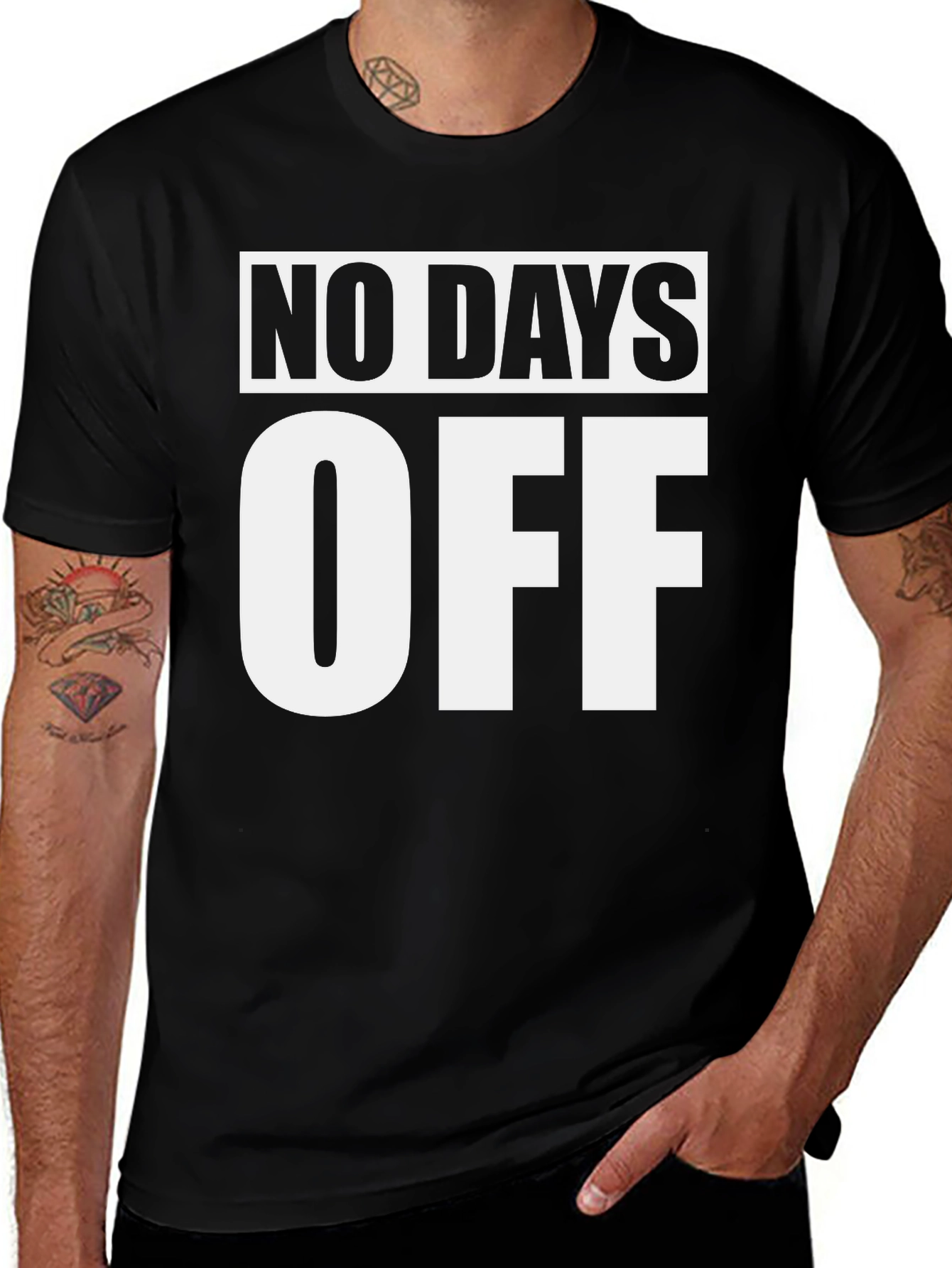 Variant 13 of No Days Off Black Graphic Tee