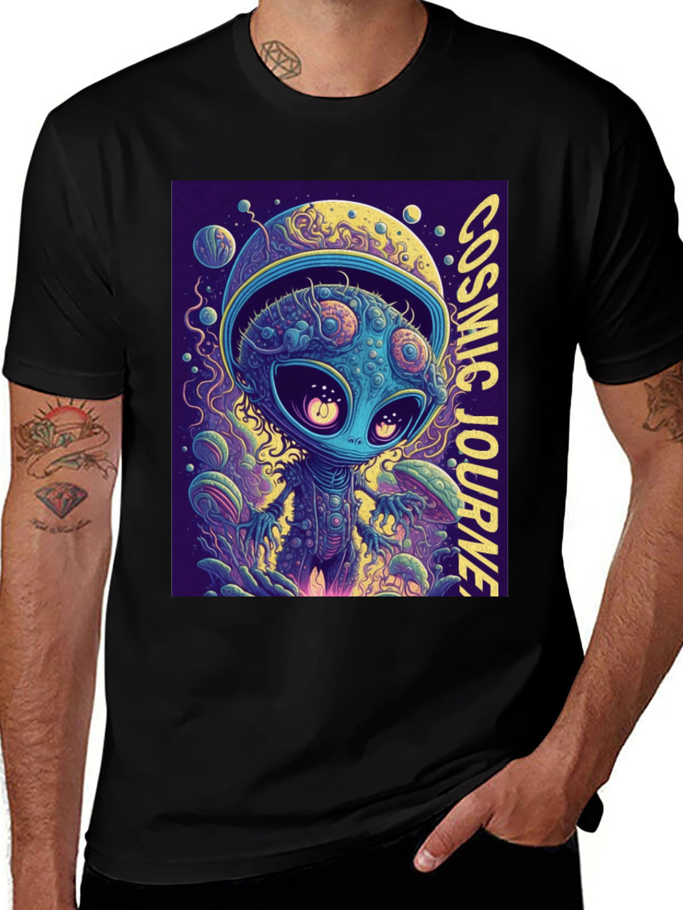 Variant 26 of Cosmic Alien Journey Graphic Tee