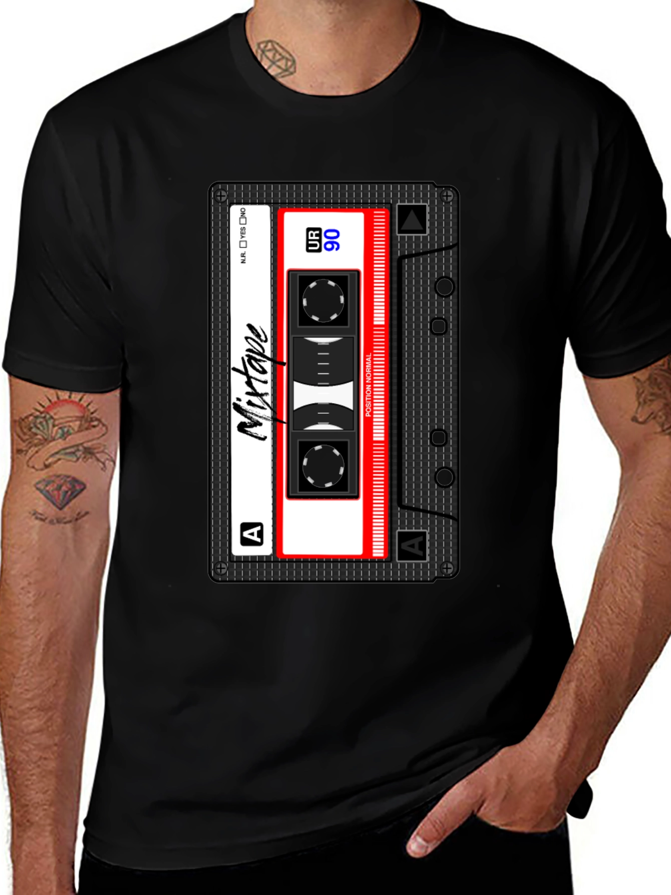 Variant 6 of Mixtape Cassette Graphic T-Shirt - Retro Music Style