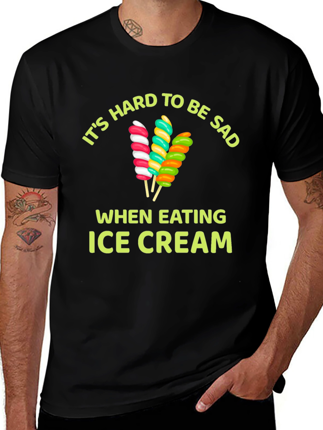 Variant 6 of Funny Ice Cream T-Shirt - Hard To Be Sad Tee
