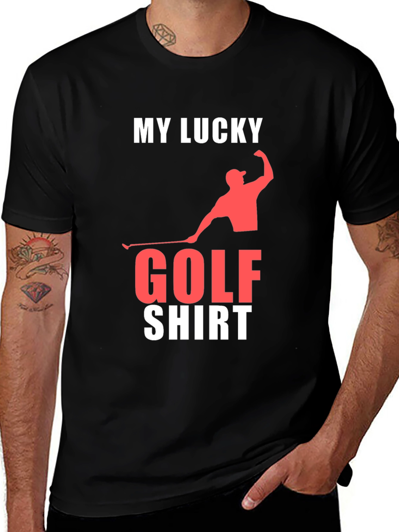 Variant 28 of My Lucky Golf Shirt - Men's Black Tee