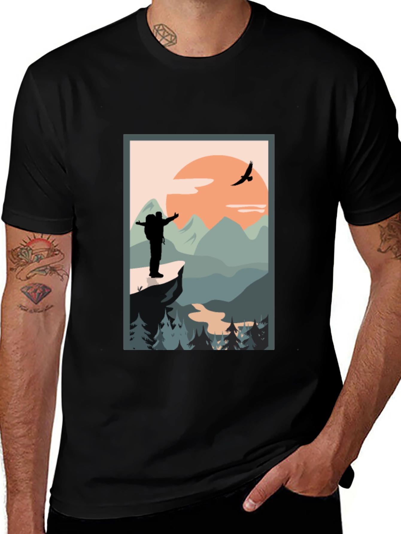 Variant 12 of Nature Hiker Graphic Tee - Adventure Awaits