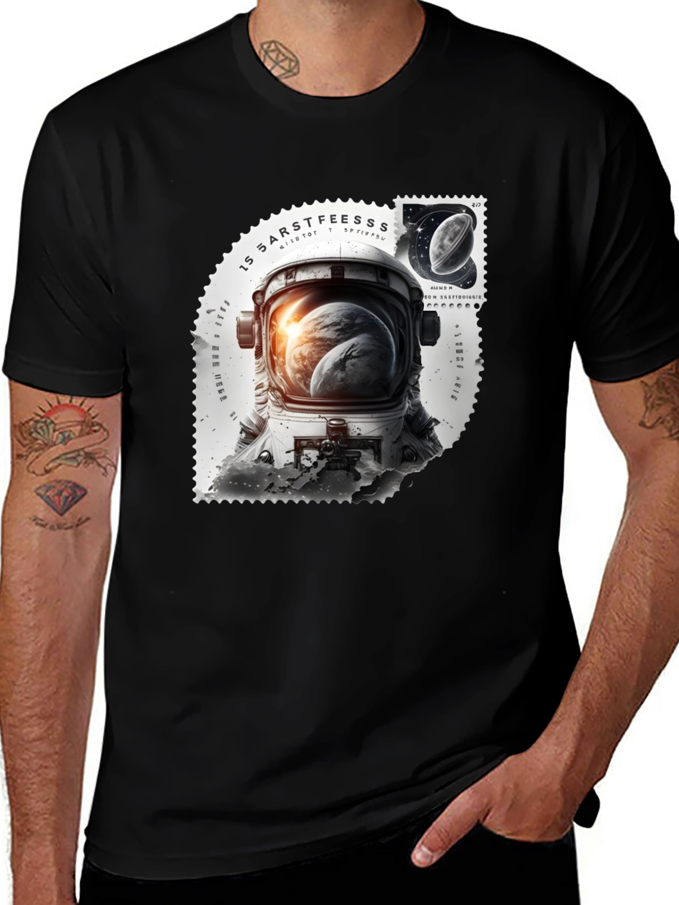 Astronaut Stamp Graphic T-Shirt
